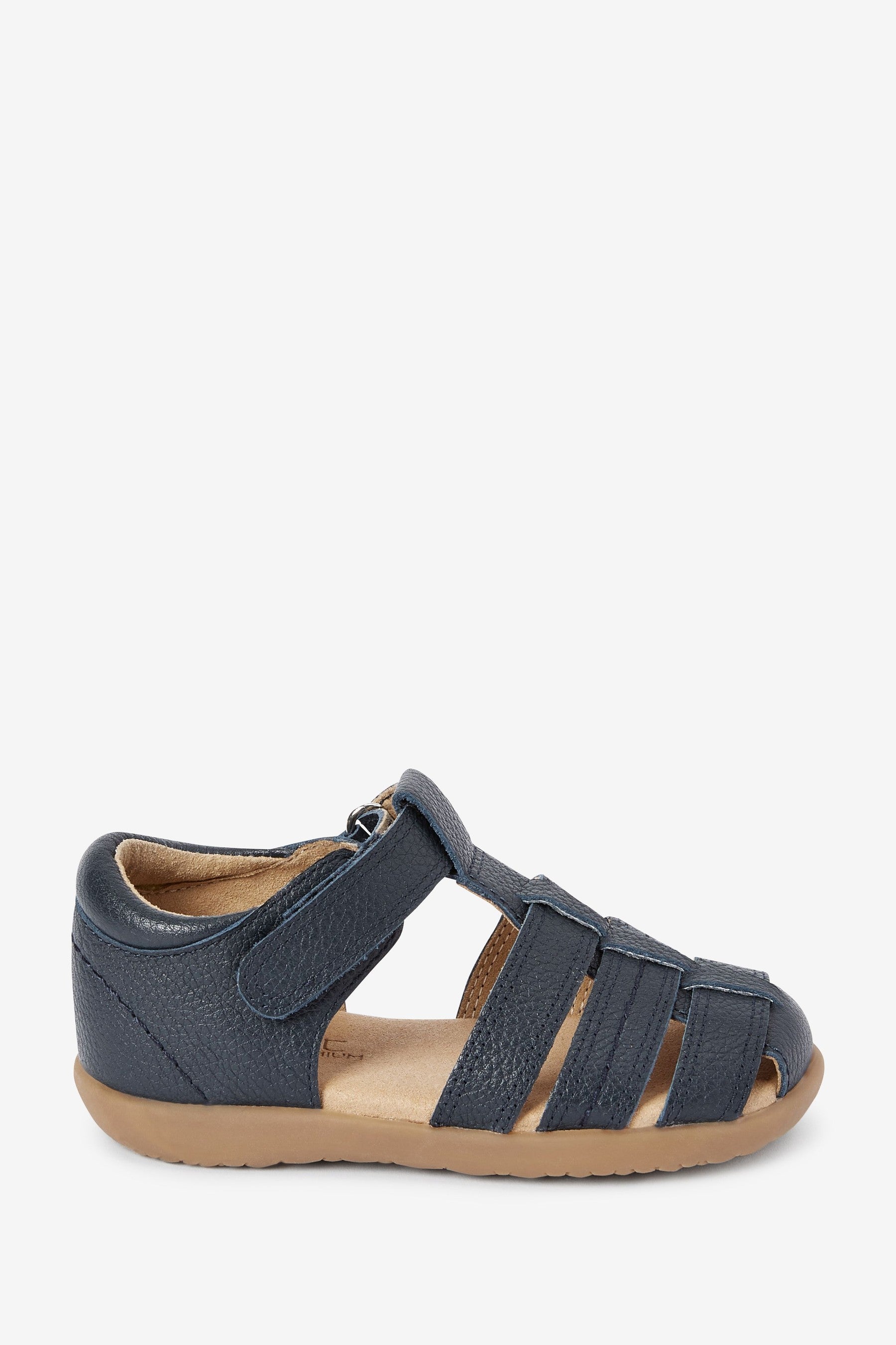 Navy Little Luxe Leather Fisherman Sandals