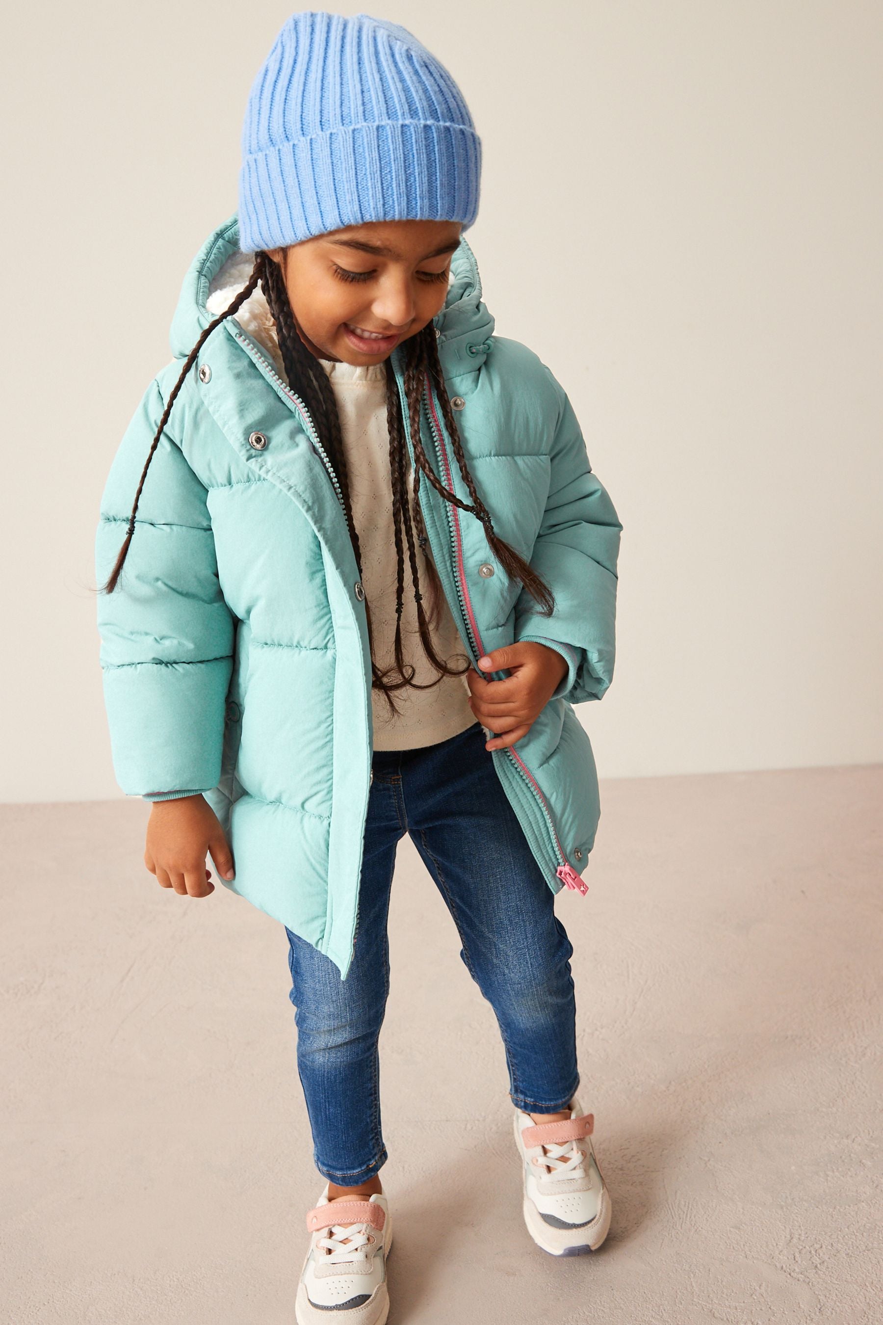 Teal Blue Shower Resistant Padded Coat (3mths-7yrs)