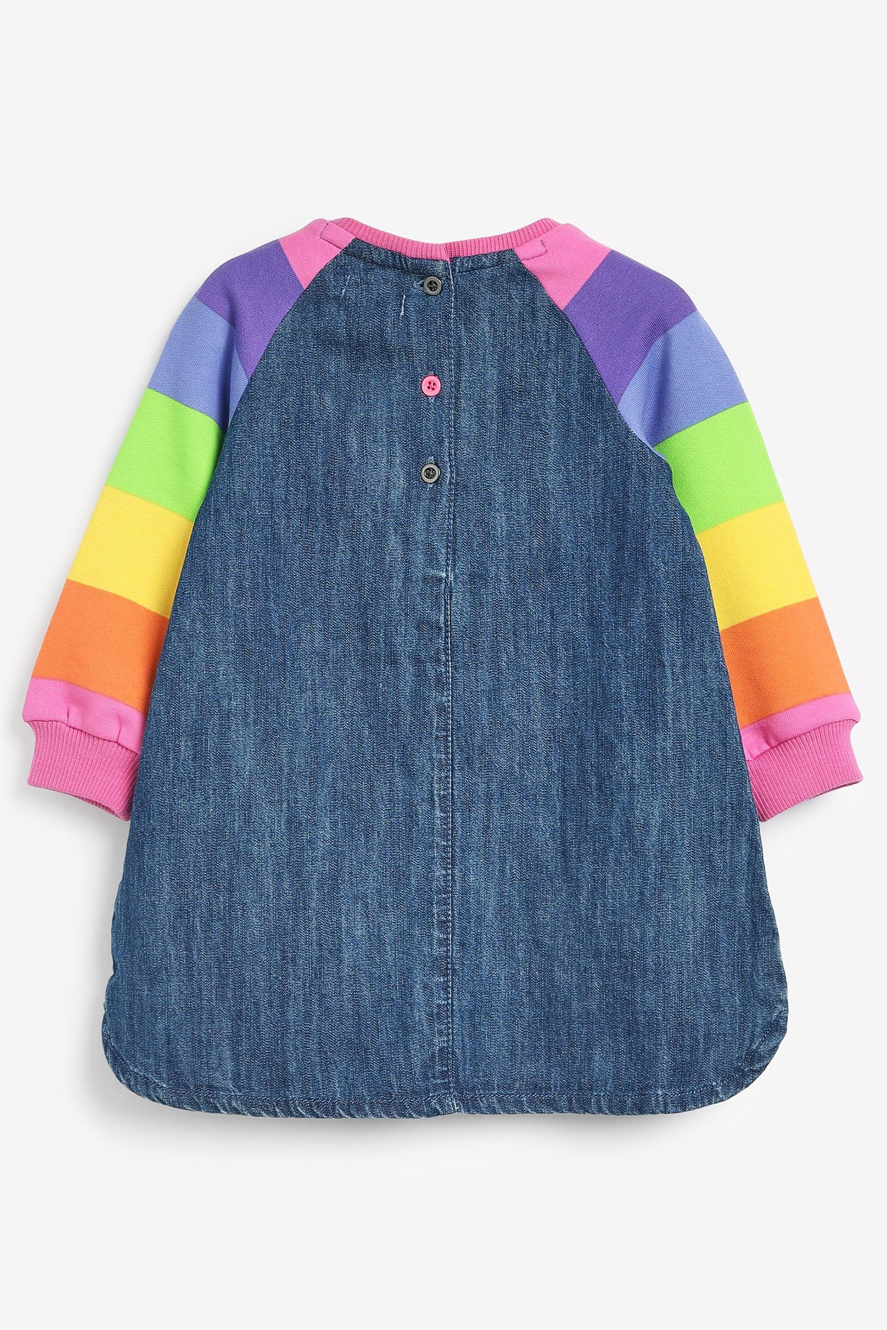 Bright Stripe Rainbow Raglan Denim Dress (3mths-7yrs)