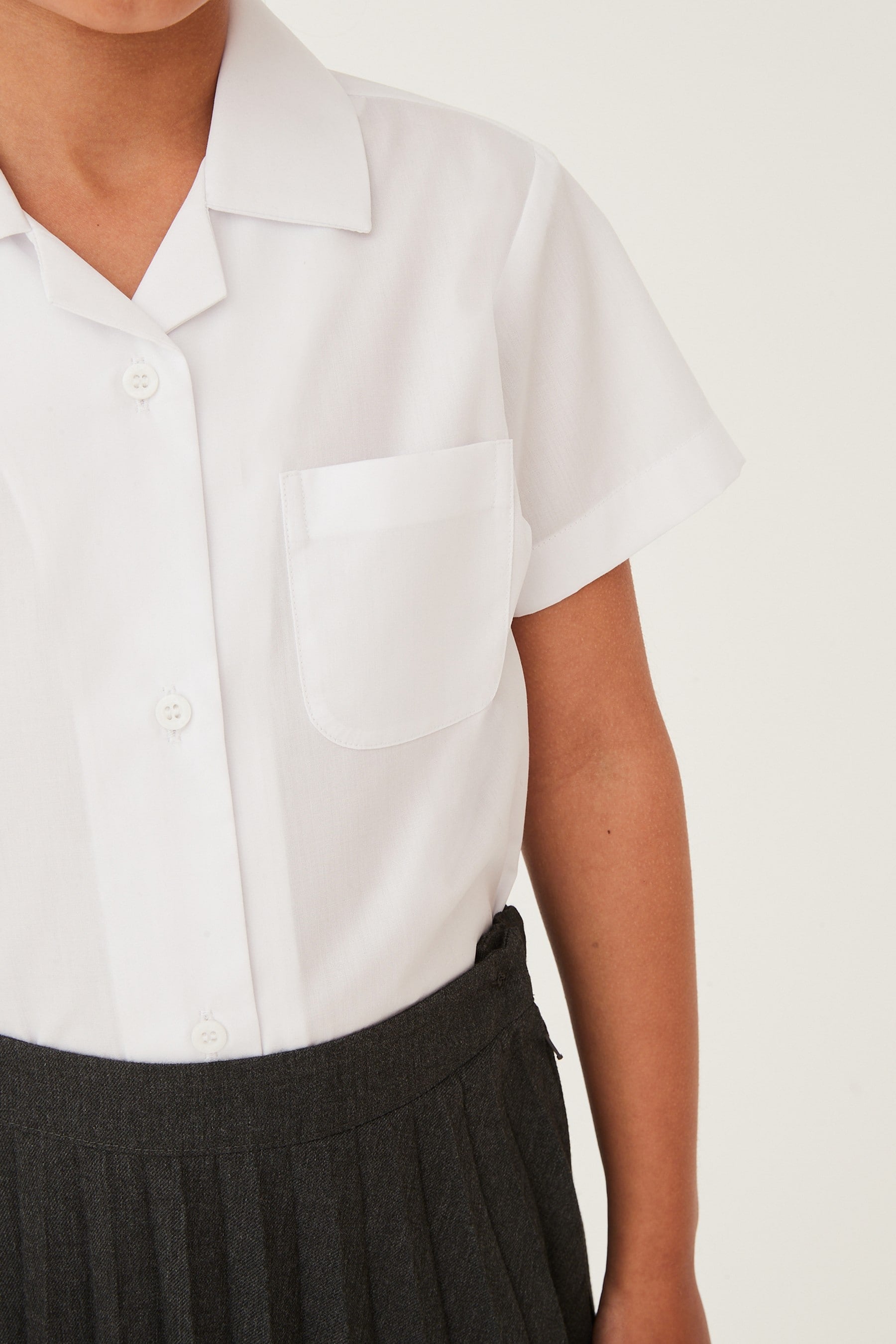 White 5 Pack Short Sleeve School Shirts (3-18yrs)