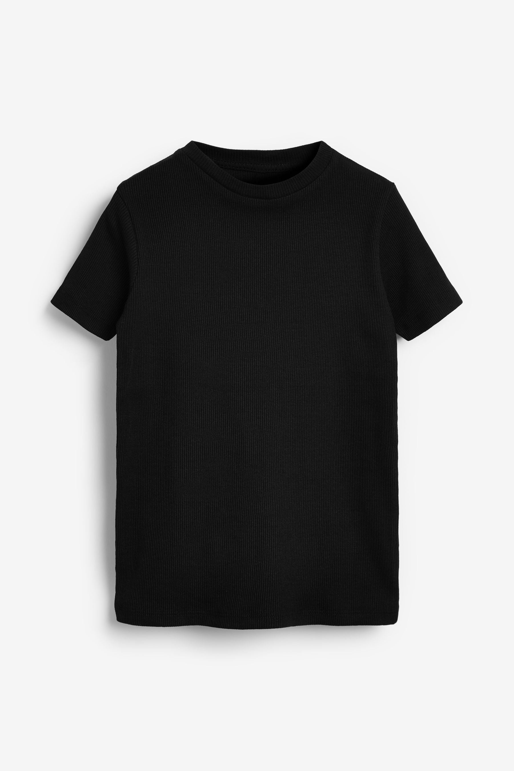 Black 3 Pack Cotton Rib T-Shirts (1.5-16yrs)