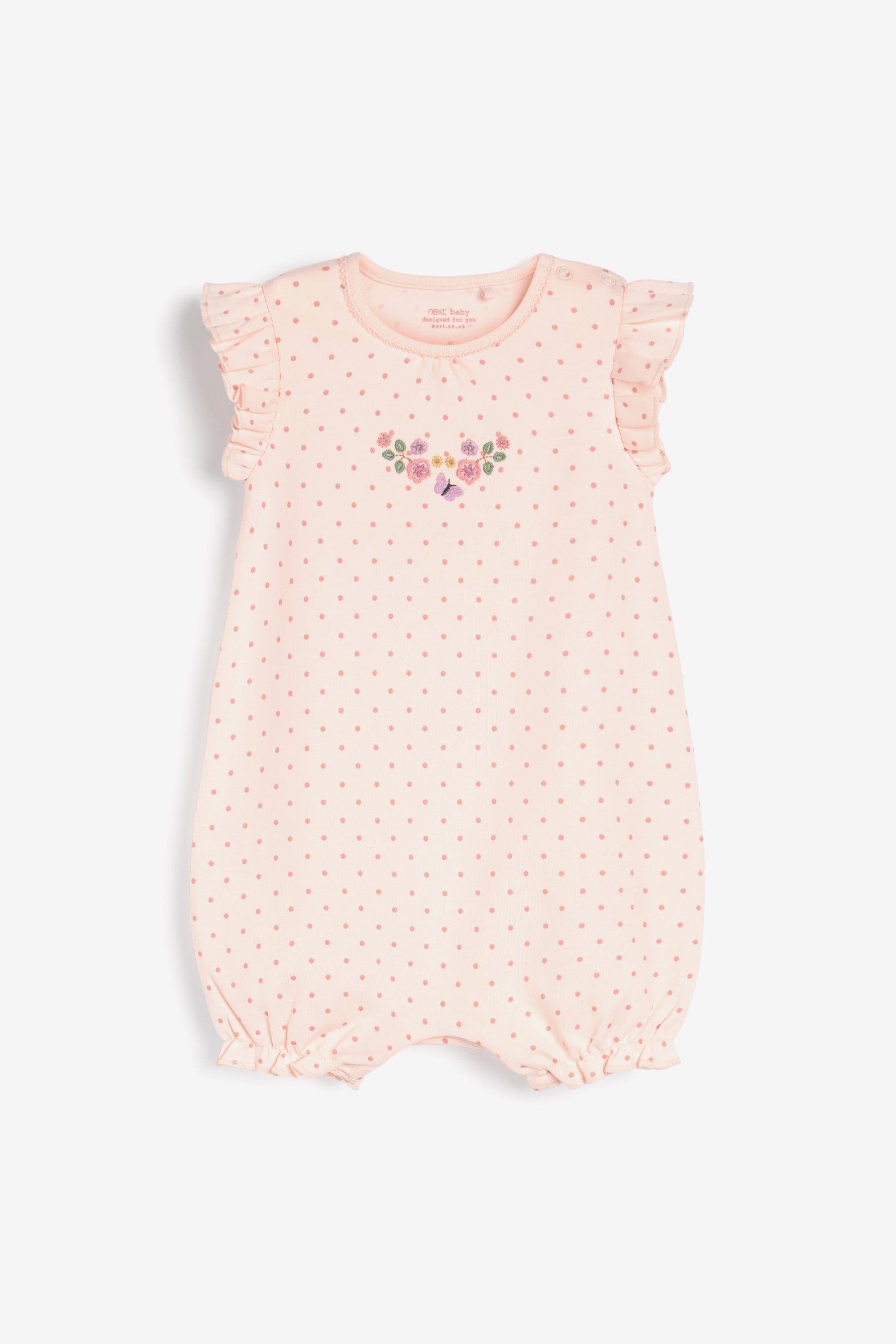 Pink 4 Pack Pretty Baby Rompers (0mths-3yrs)