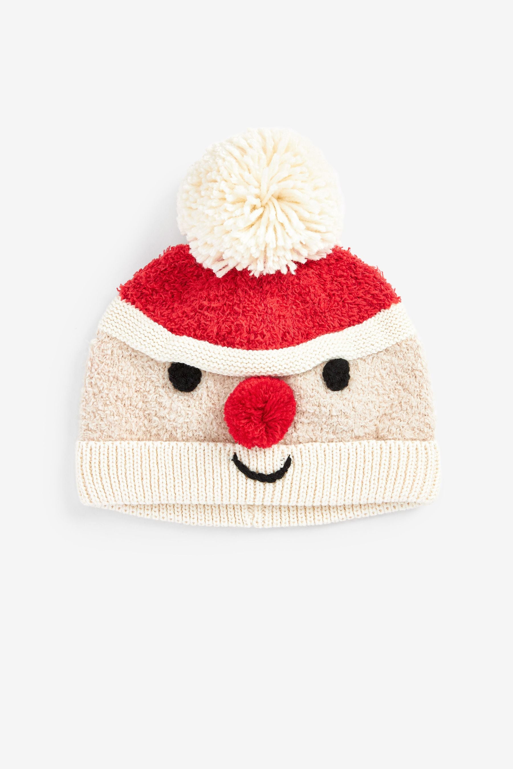 Red Santa Knitted Baby Pom Hat (0mths-2yrs)