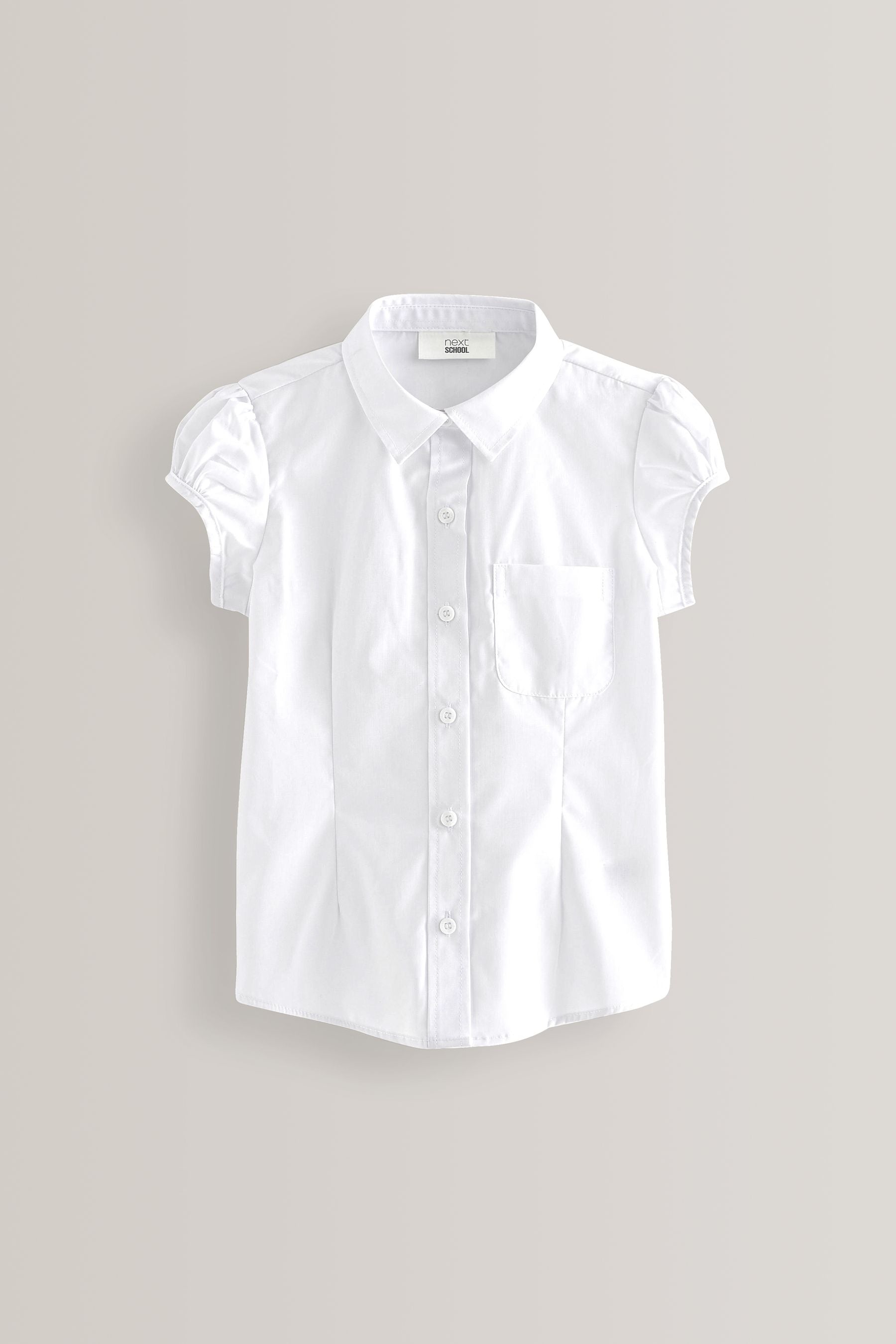 White 5 Pack Puff Sleeve School Shirts (3-16yrs)