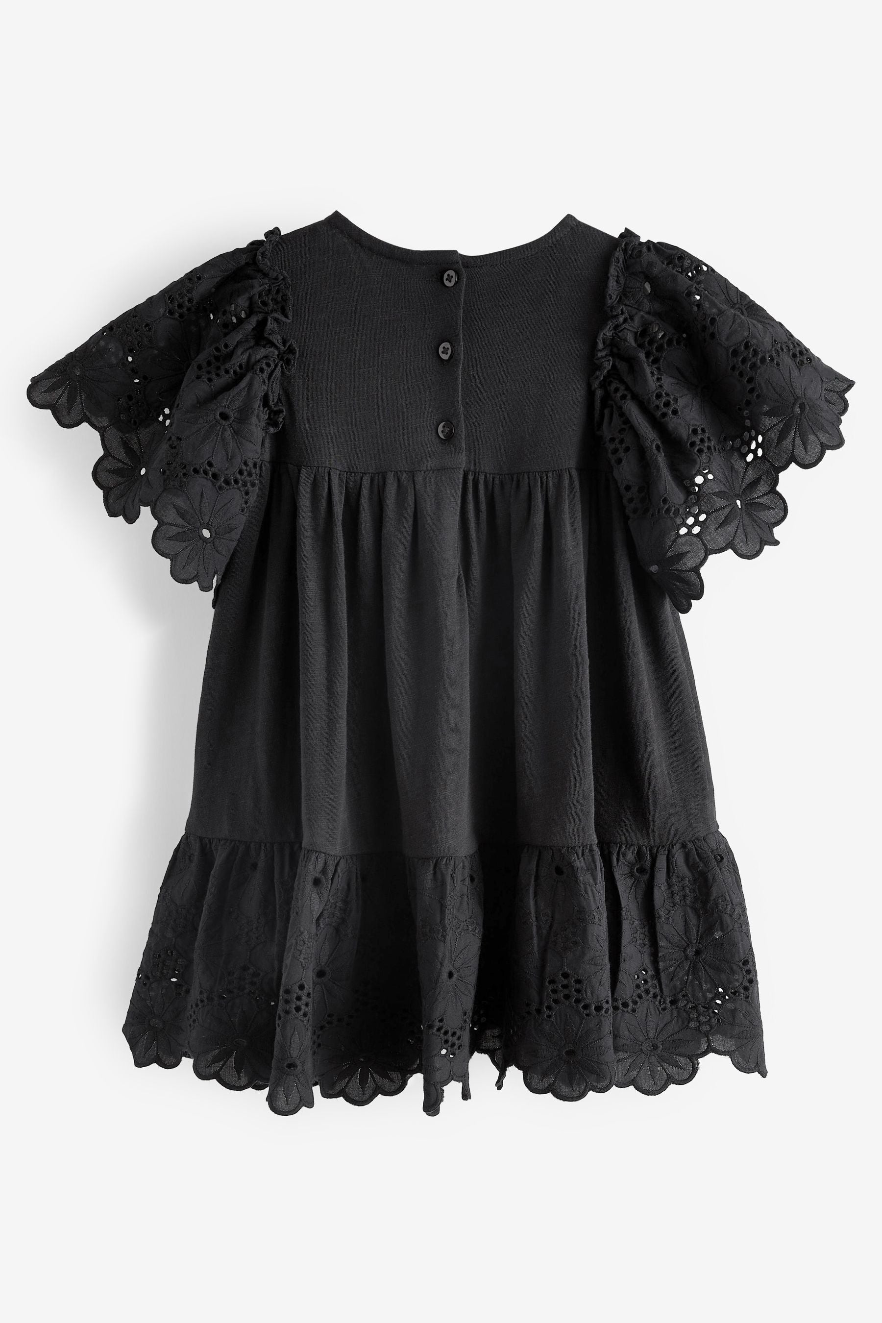 Black Broderie Dress (3mths-7yrs)