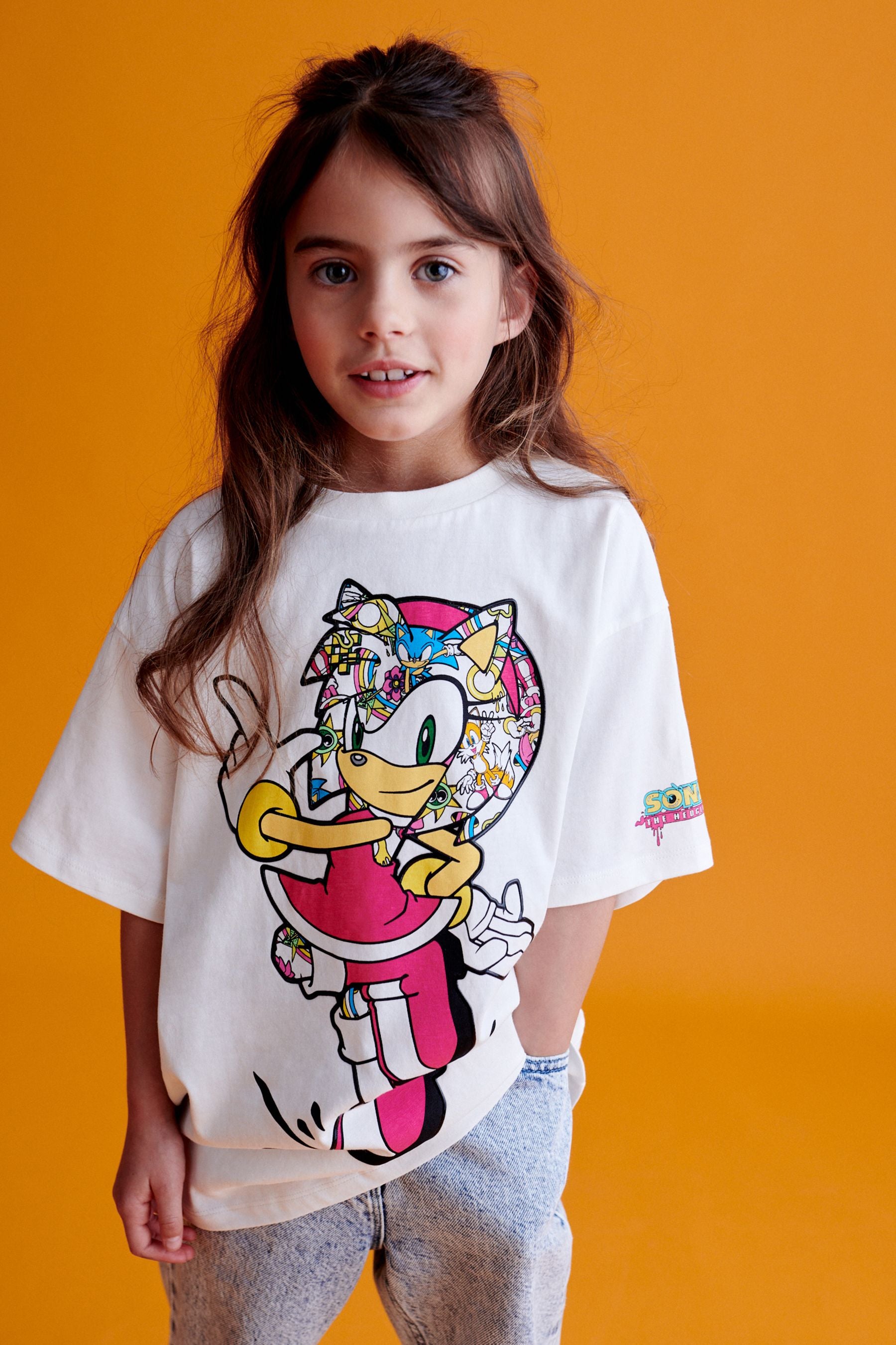 White Sonic Oversized License T-Shirt (3-16yrs)