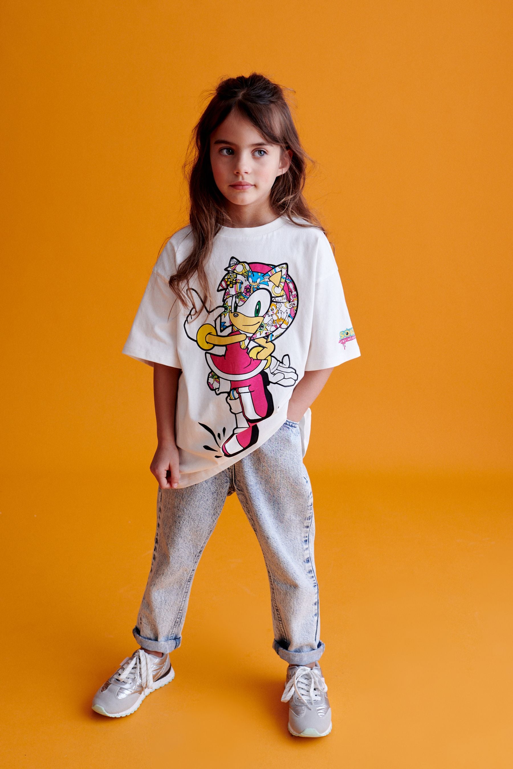 White Sonic Oversized License T-Shirt (3-16yrs)