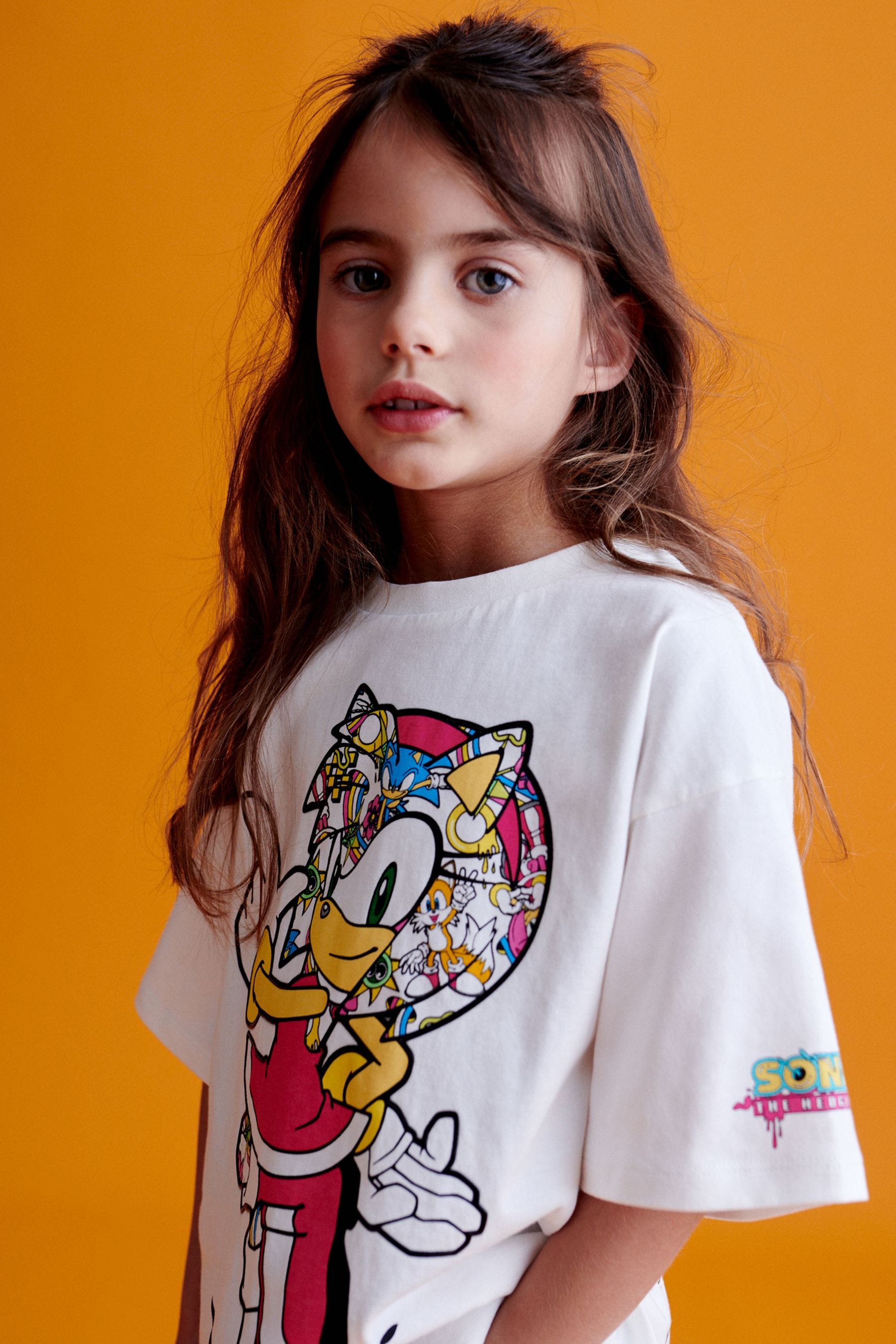 White Sonic Oversized License T-Shirt (3-16yrs)