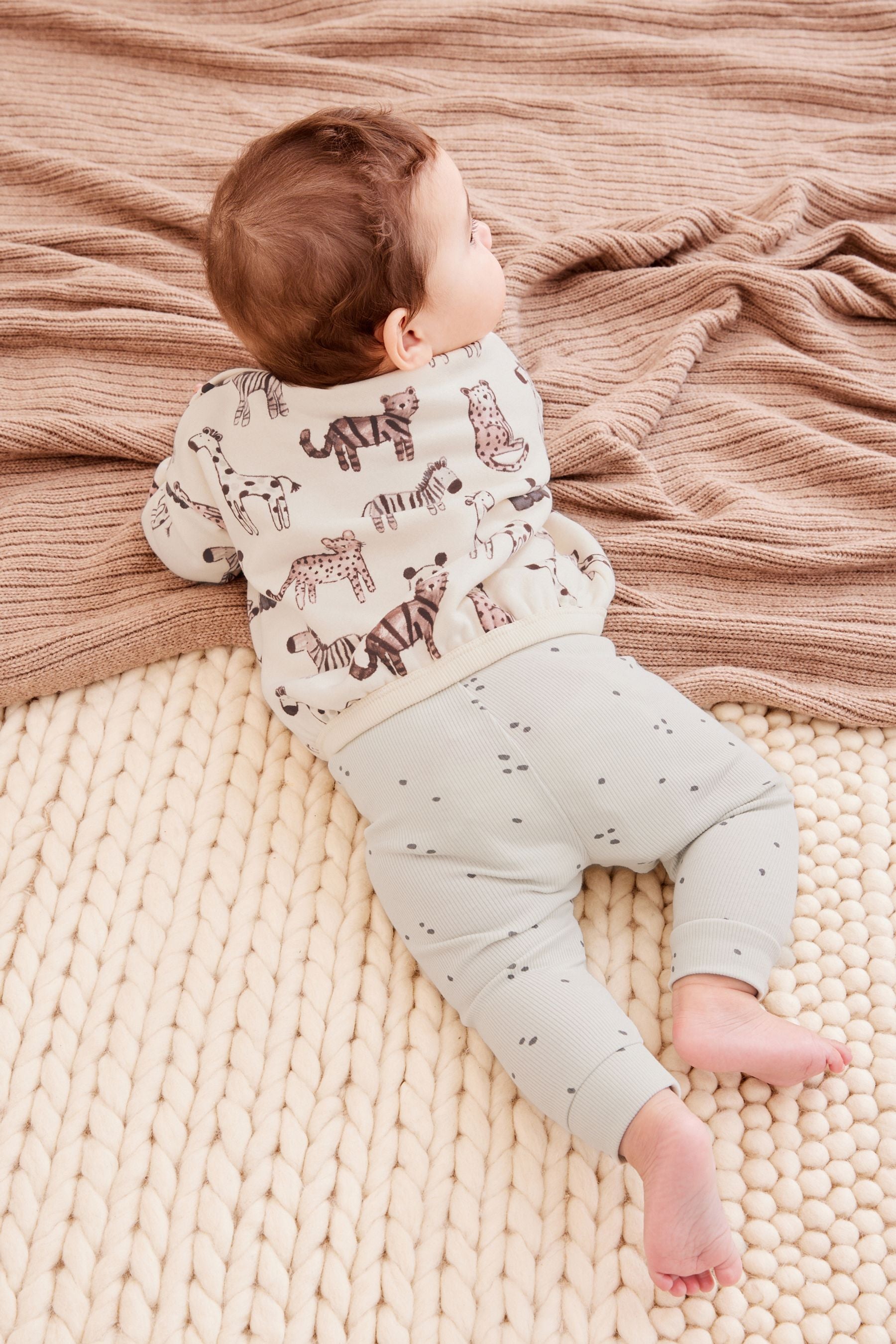 Mint Green Safari Baby Sweatshirt And Leggings 2 Piece Set (0mths-2yrs)