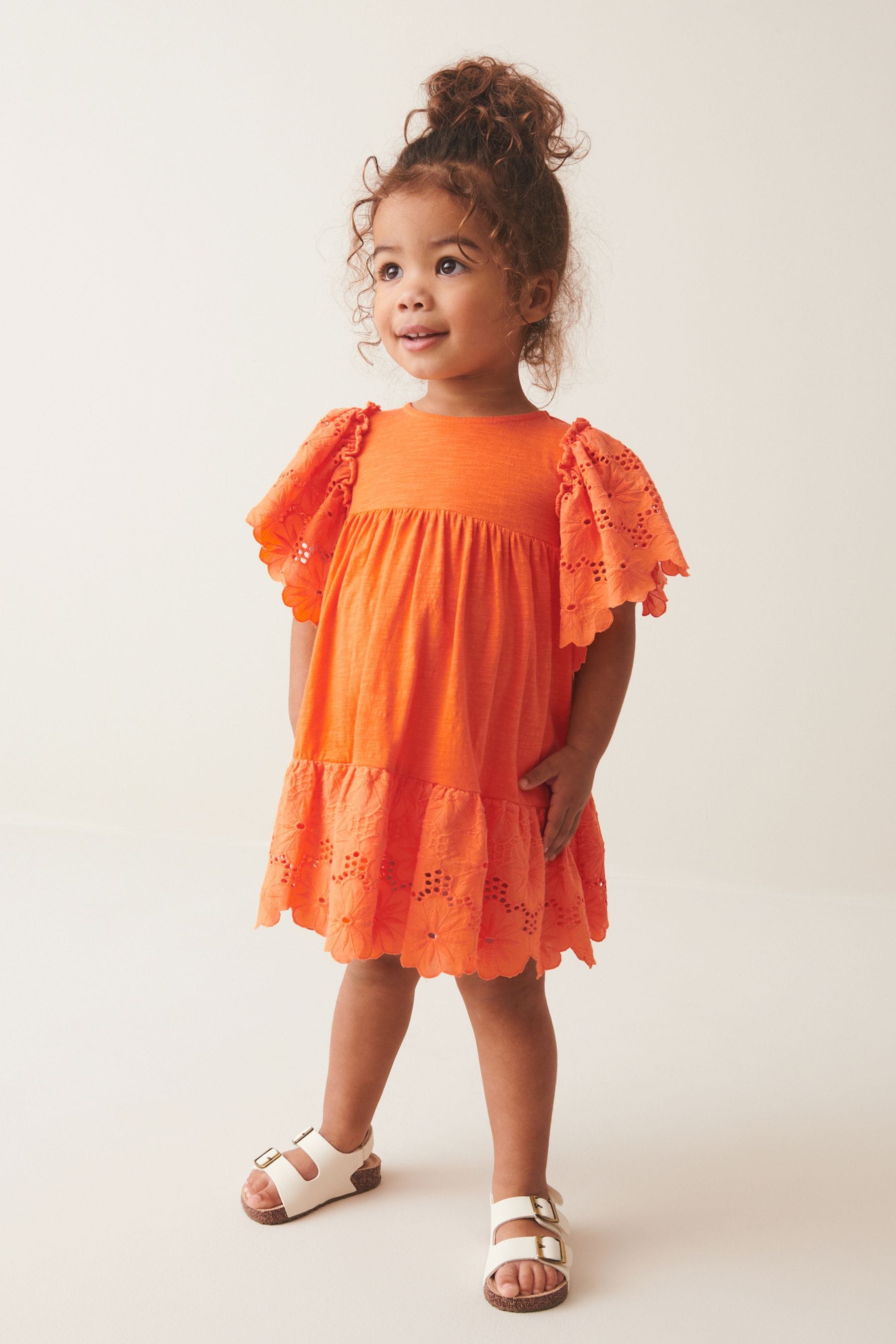 Orange Broderie Dress (3mths-7yrs)