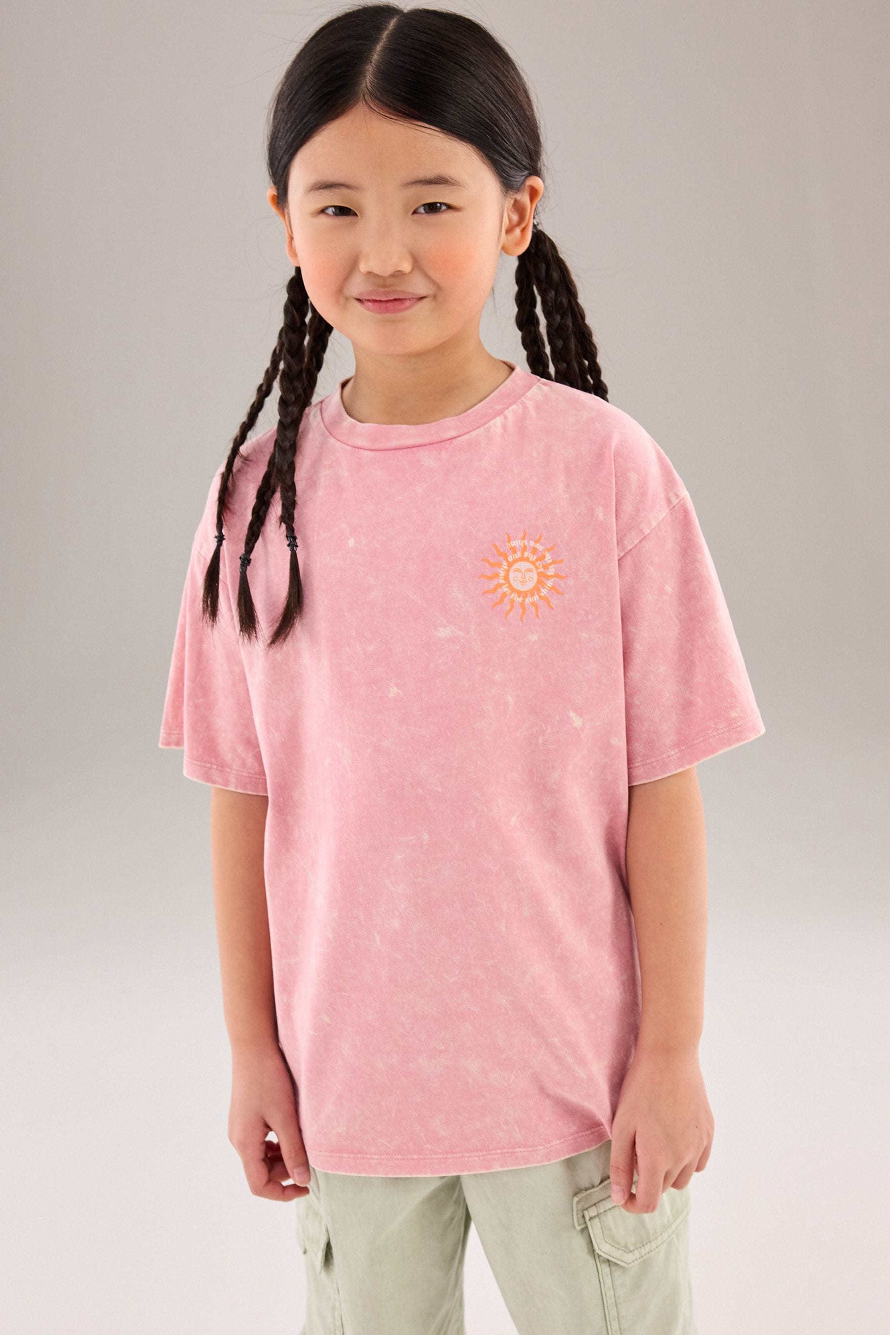 Pink Oversized Graphic T-Shirt (3-16yrs)