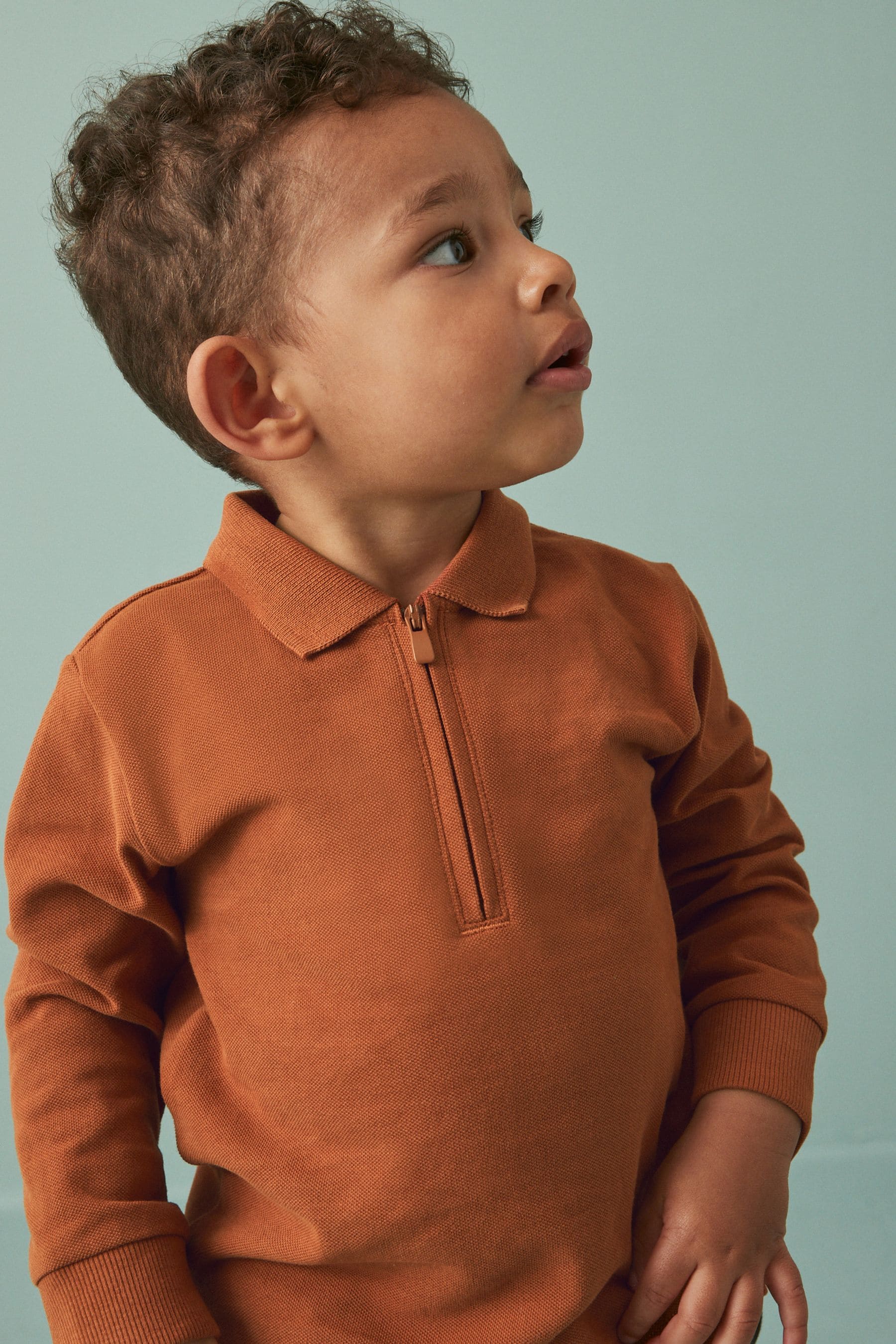 Brown Long Sleeve Pique Polo And Joggers Set (3mths-7yrs)