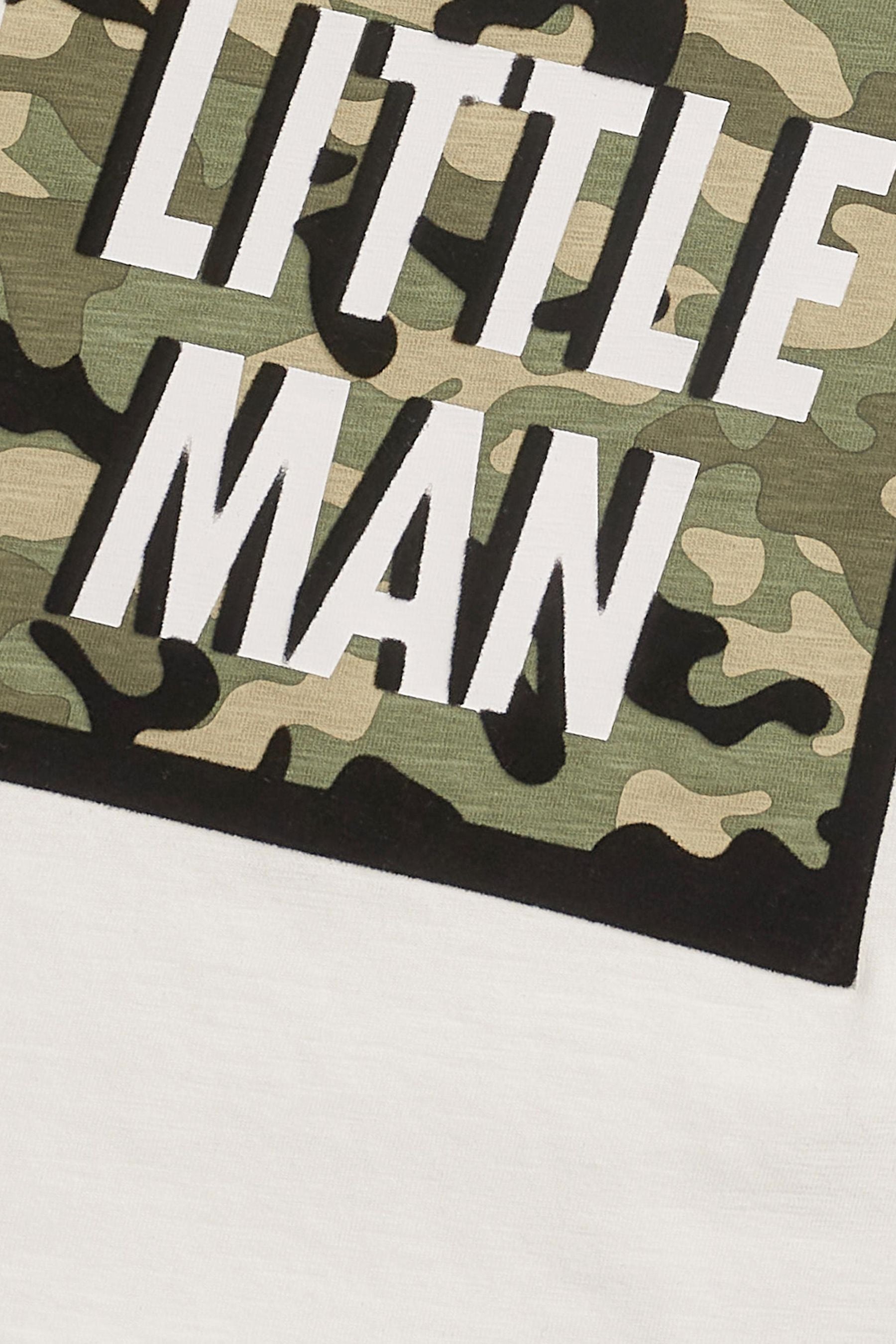 White Little Man Slogan T-Shirt (3mths-7yrs)