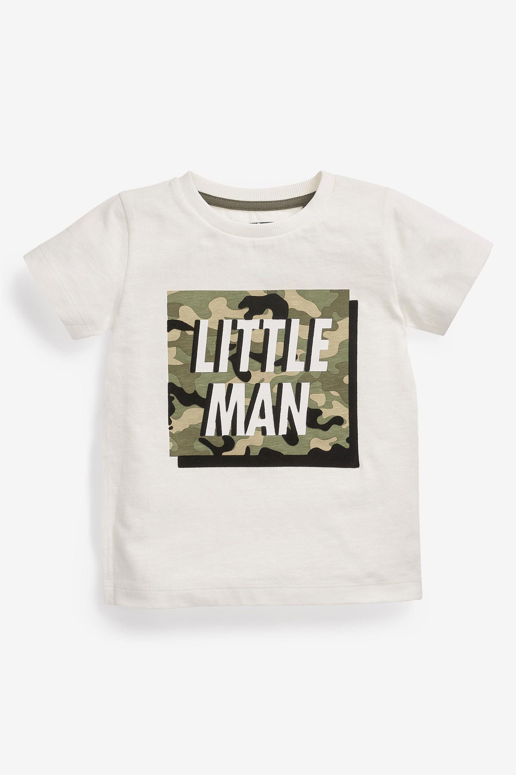 White Little Man Slogan T-Shirt (3mths-7yrs)