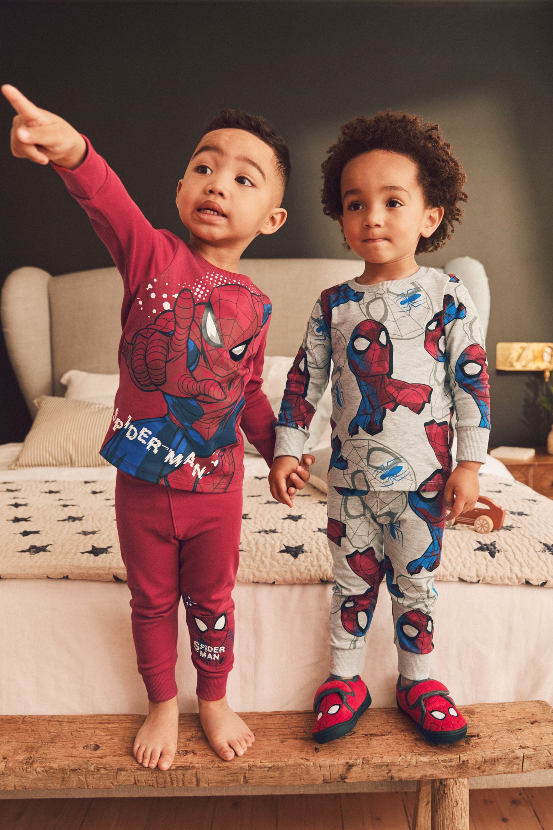 Red/Navy Spiderman 2 Pack Snuggle Pyjamas (12mths-10yrs)