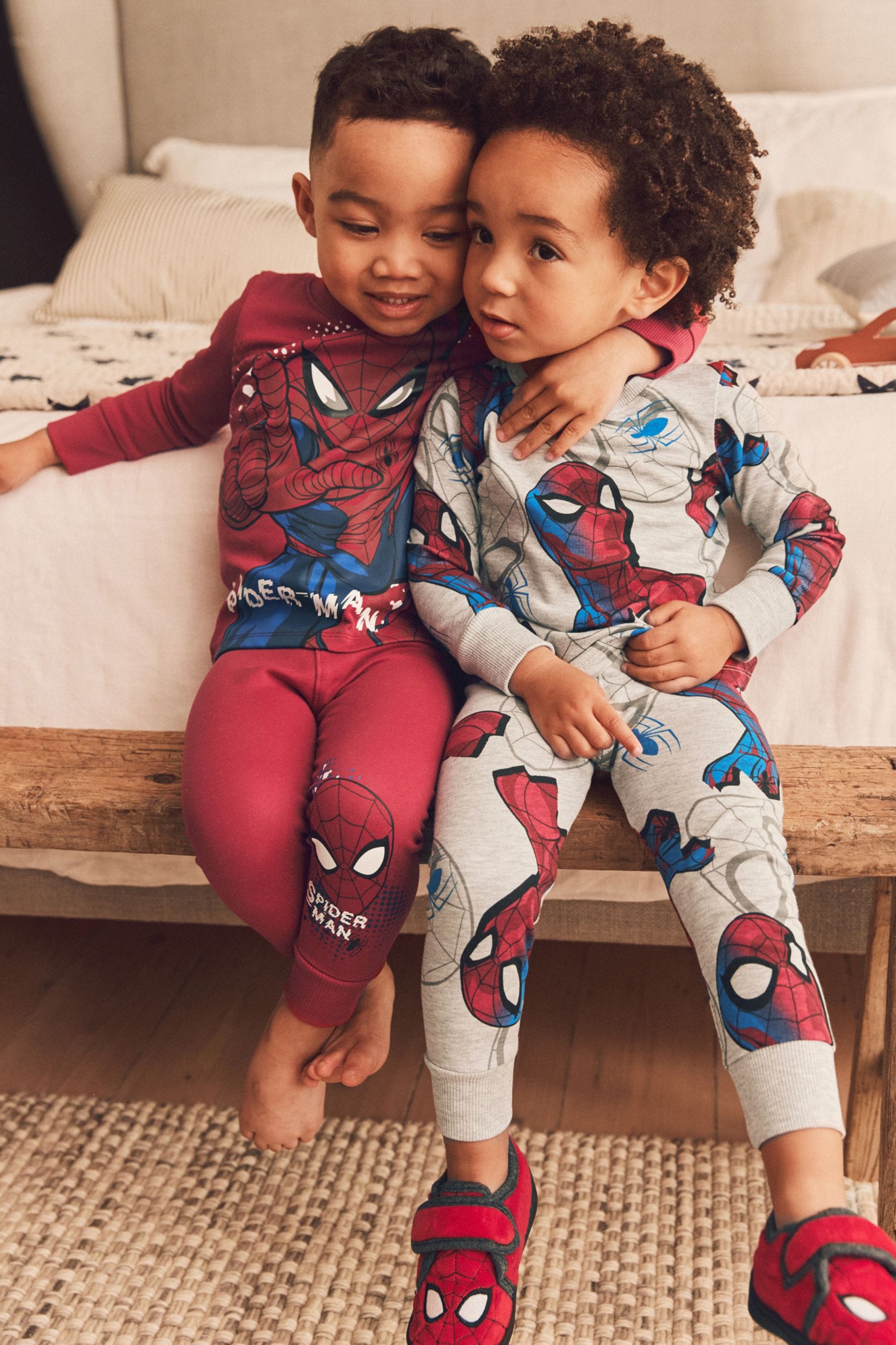 Red/Navy Spiderman 2 Pack Snuggle Pyjamas (12mths-10yrs)