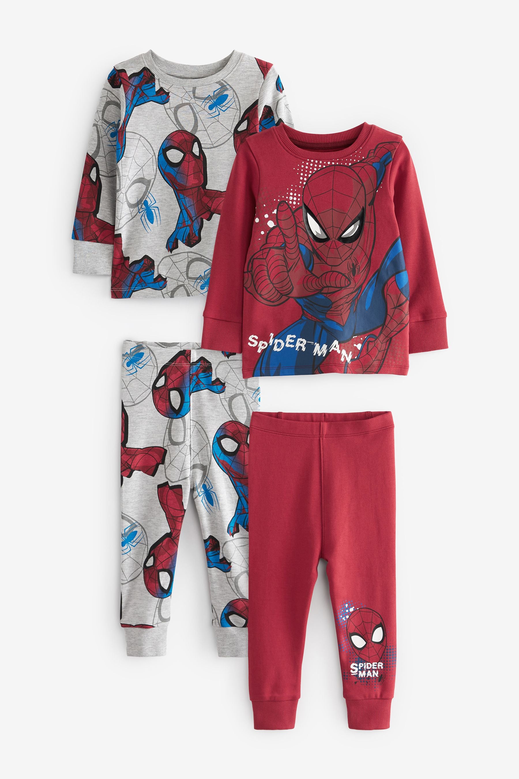 Red/Navy Spiderman 2 Pack Snuggle Pyjamas (12mths-10yrs)