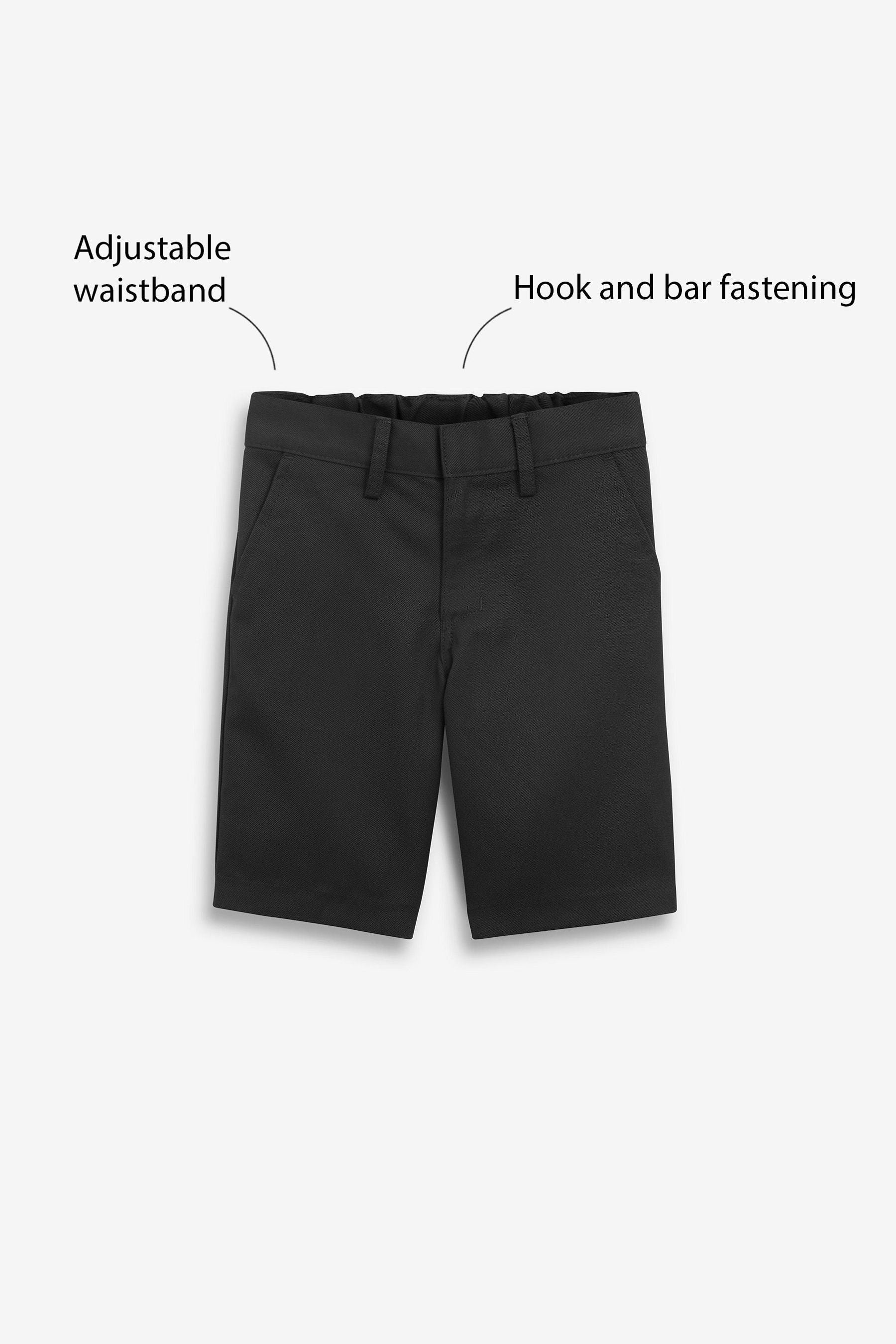 Black Flat Front Shorts (3-14yrs)