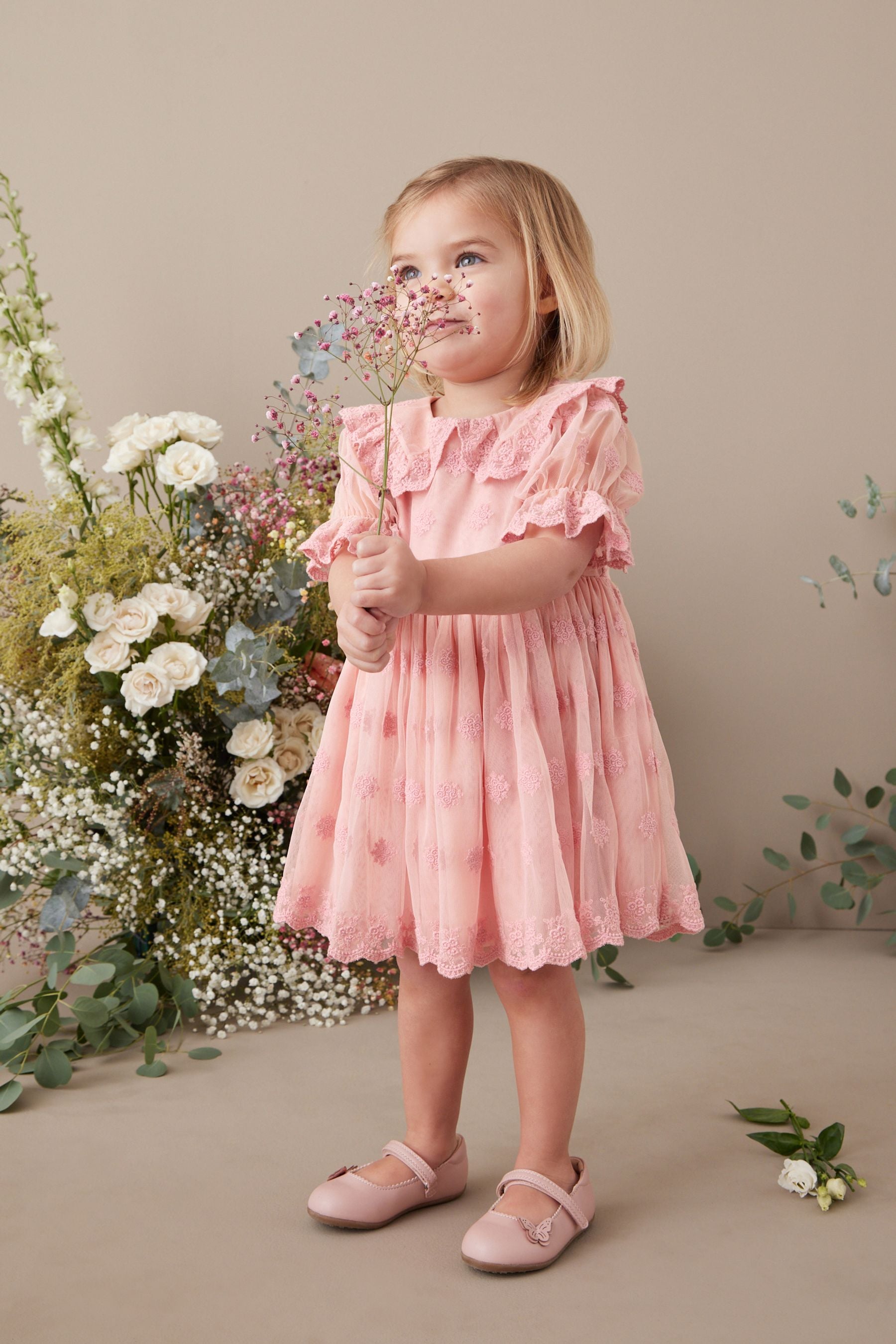 Pink Lace Occasion Dress (3mths-8yrs)