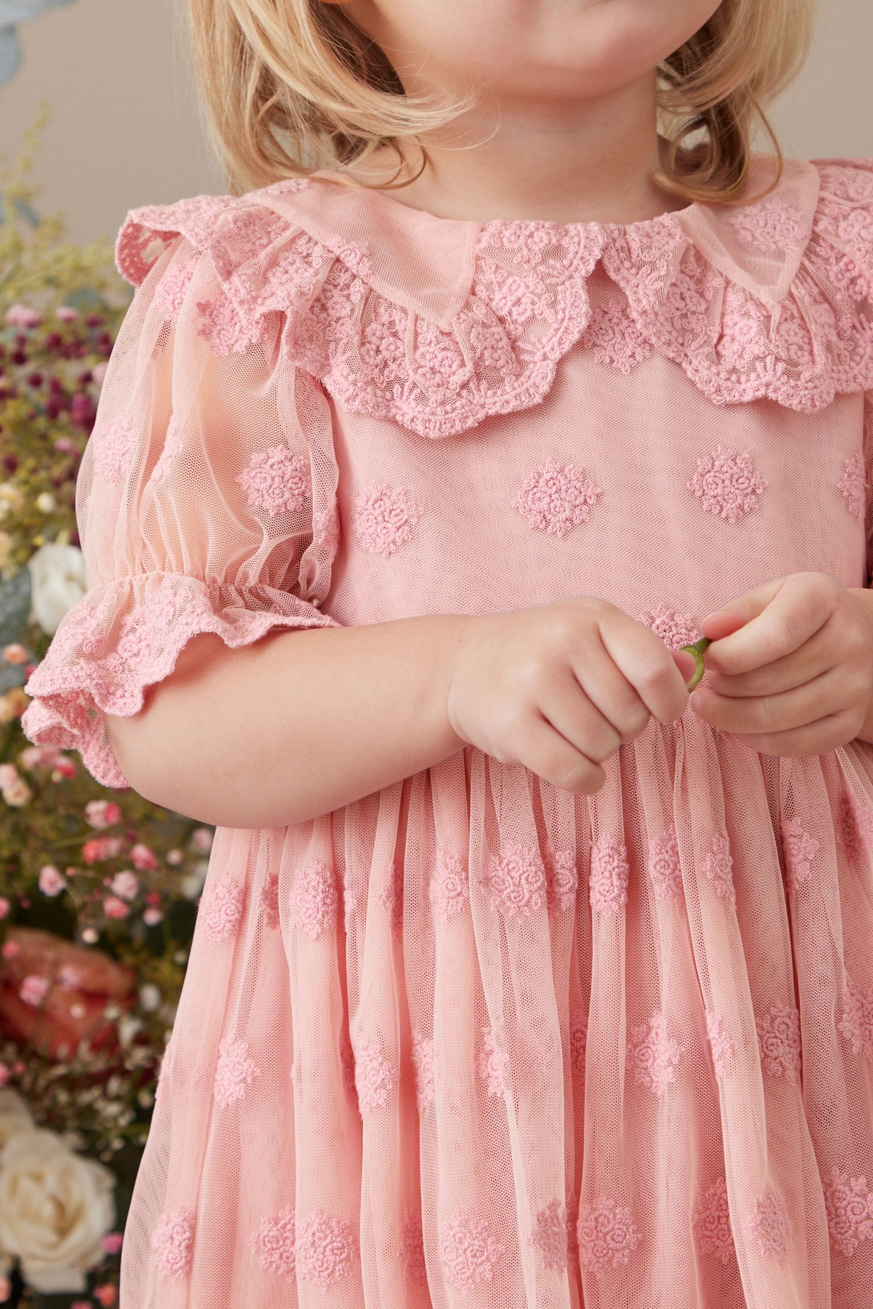 Pink Lace Occasion Dress (3mths-8yrs)