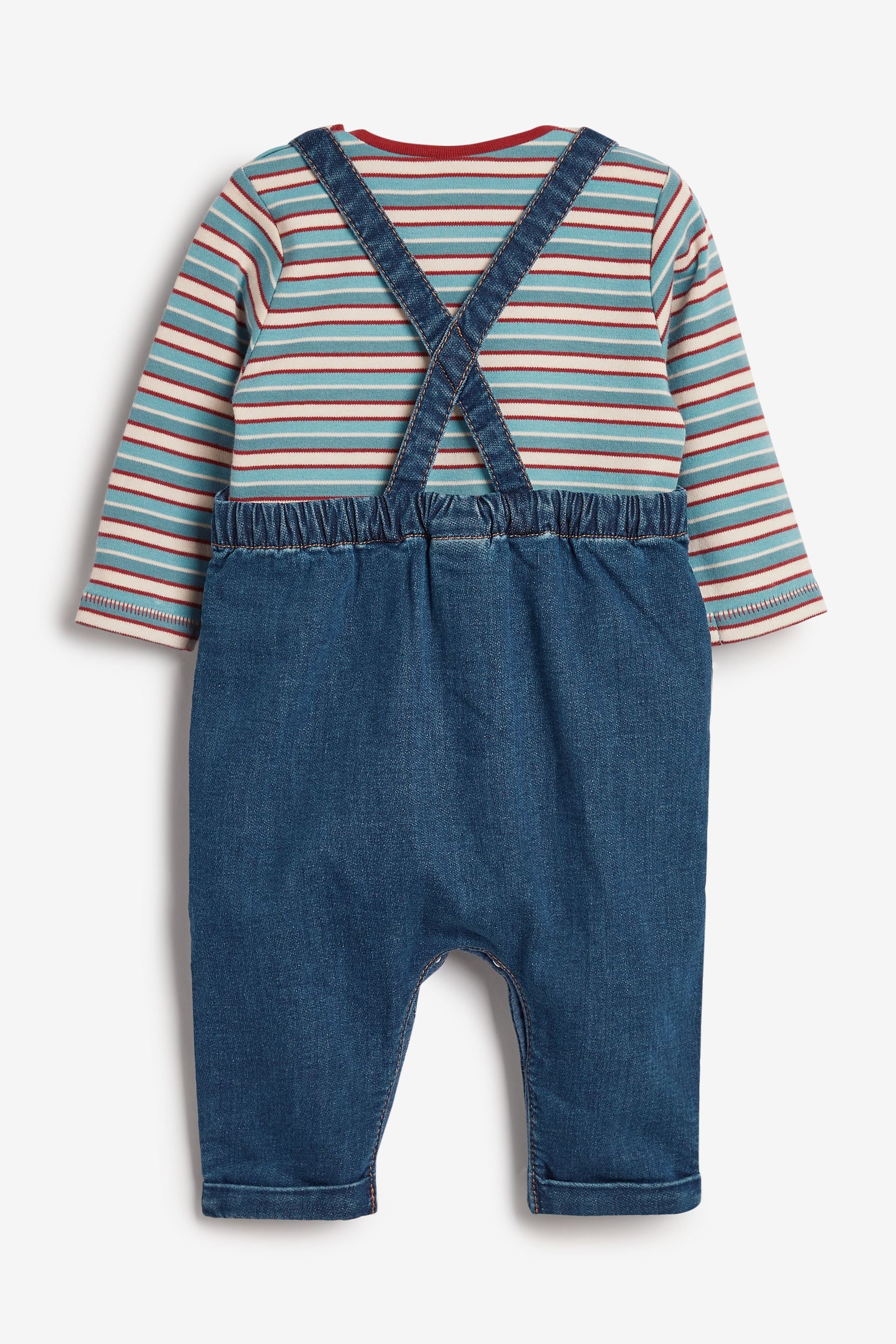 Blue Lion Baby 2 Piece Denim Dungaree And Bodysuit Set (0mths-2yrs)