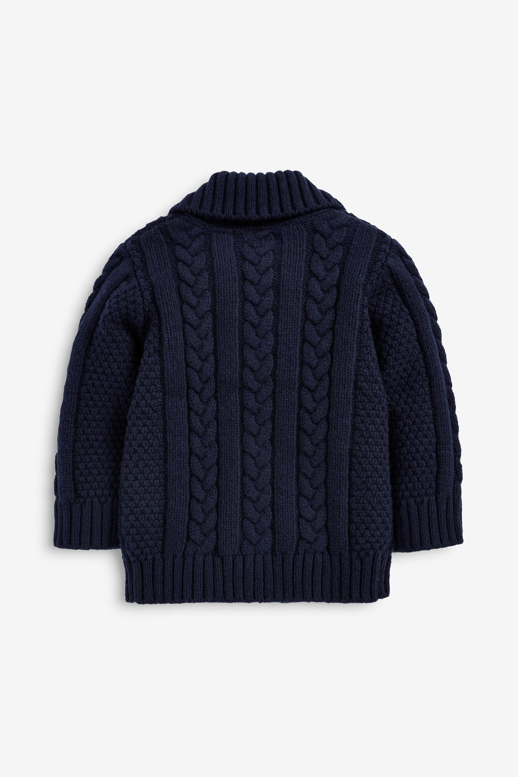 Navy Cable Button Through Cardigan (3mths-7yrs)