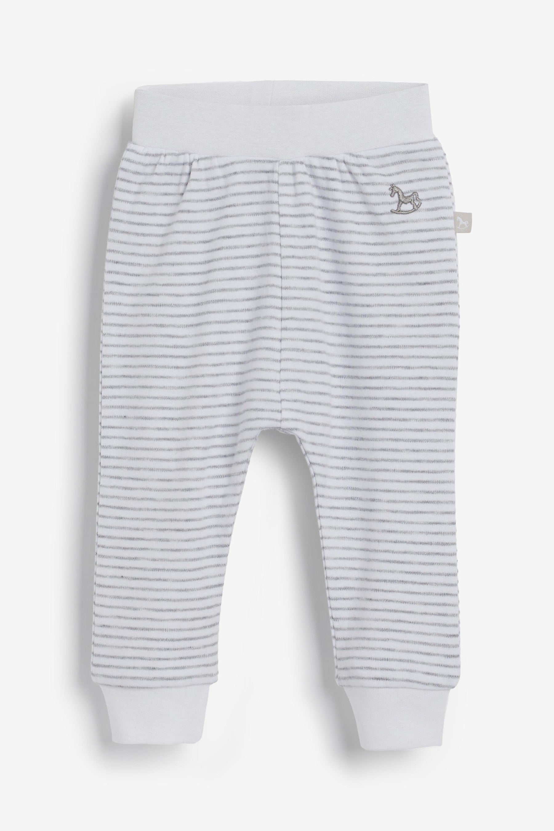 The Little Tailor White Yarn Dyed Stripe Jersey Slouch Pants