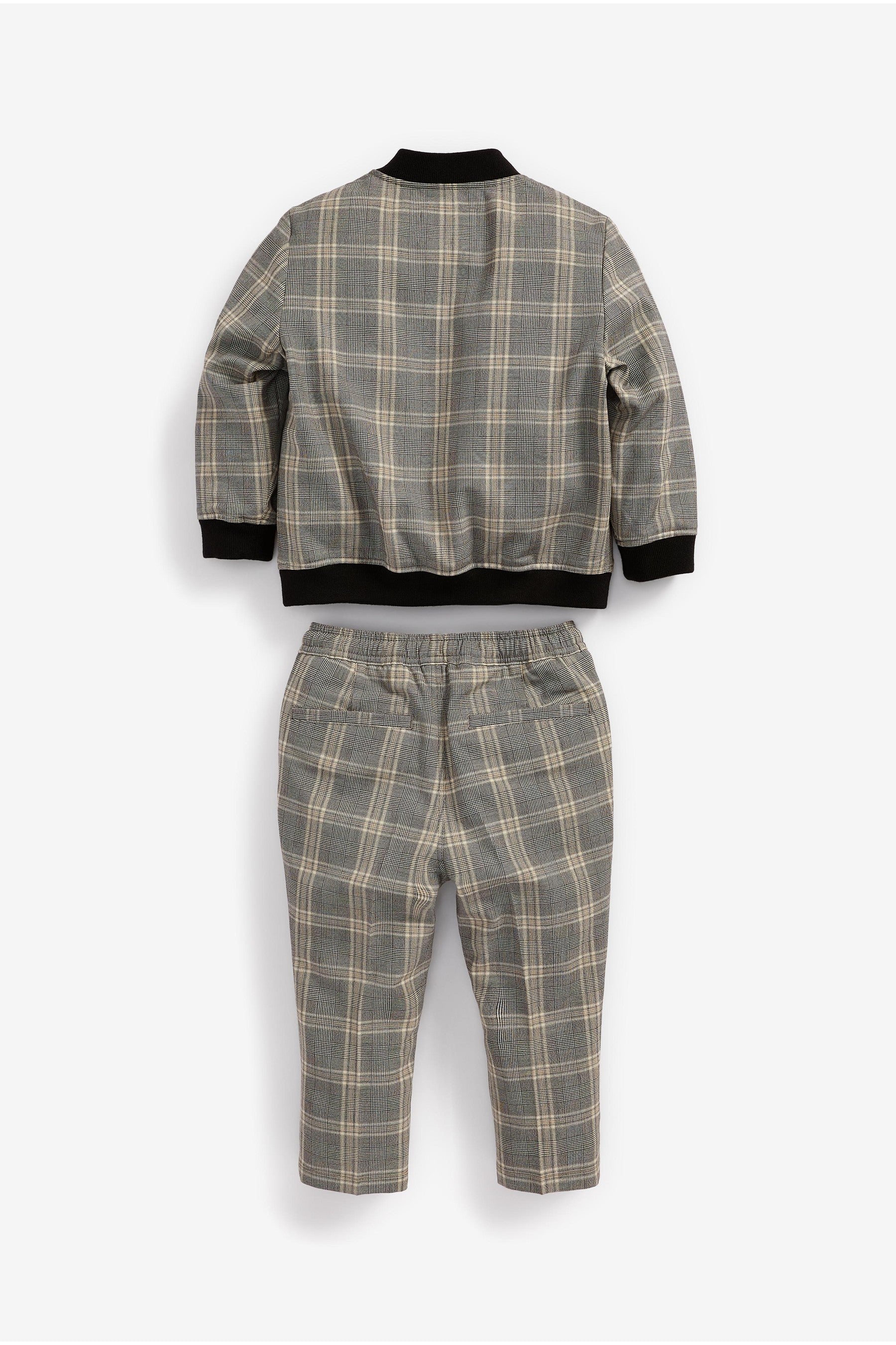 Grey Check Bomber Jacket And Trousers Set (3mths-7yrs)