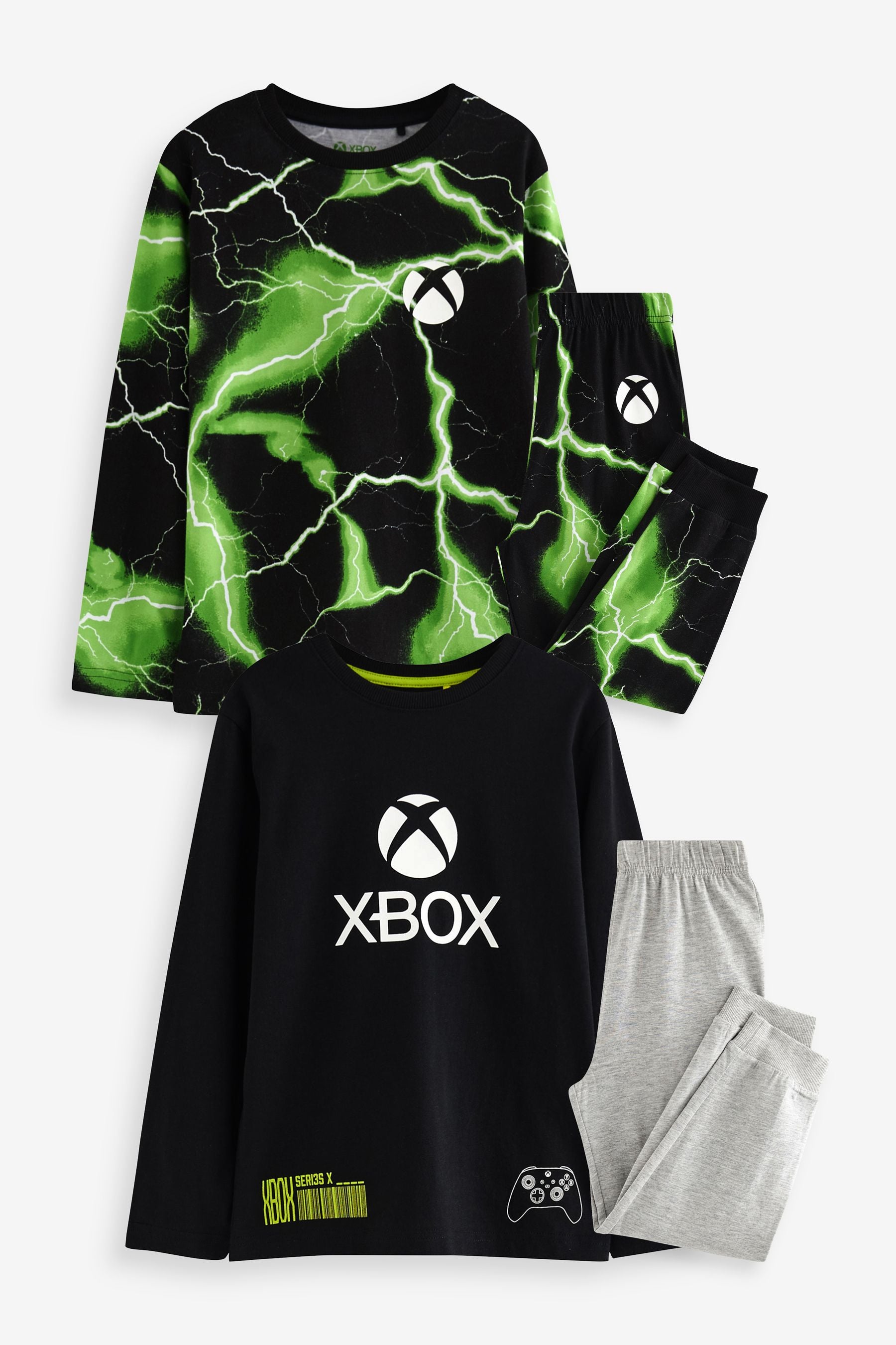 Black/Green Xbox Pyjamas 2 Pack (5-16yrs)