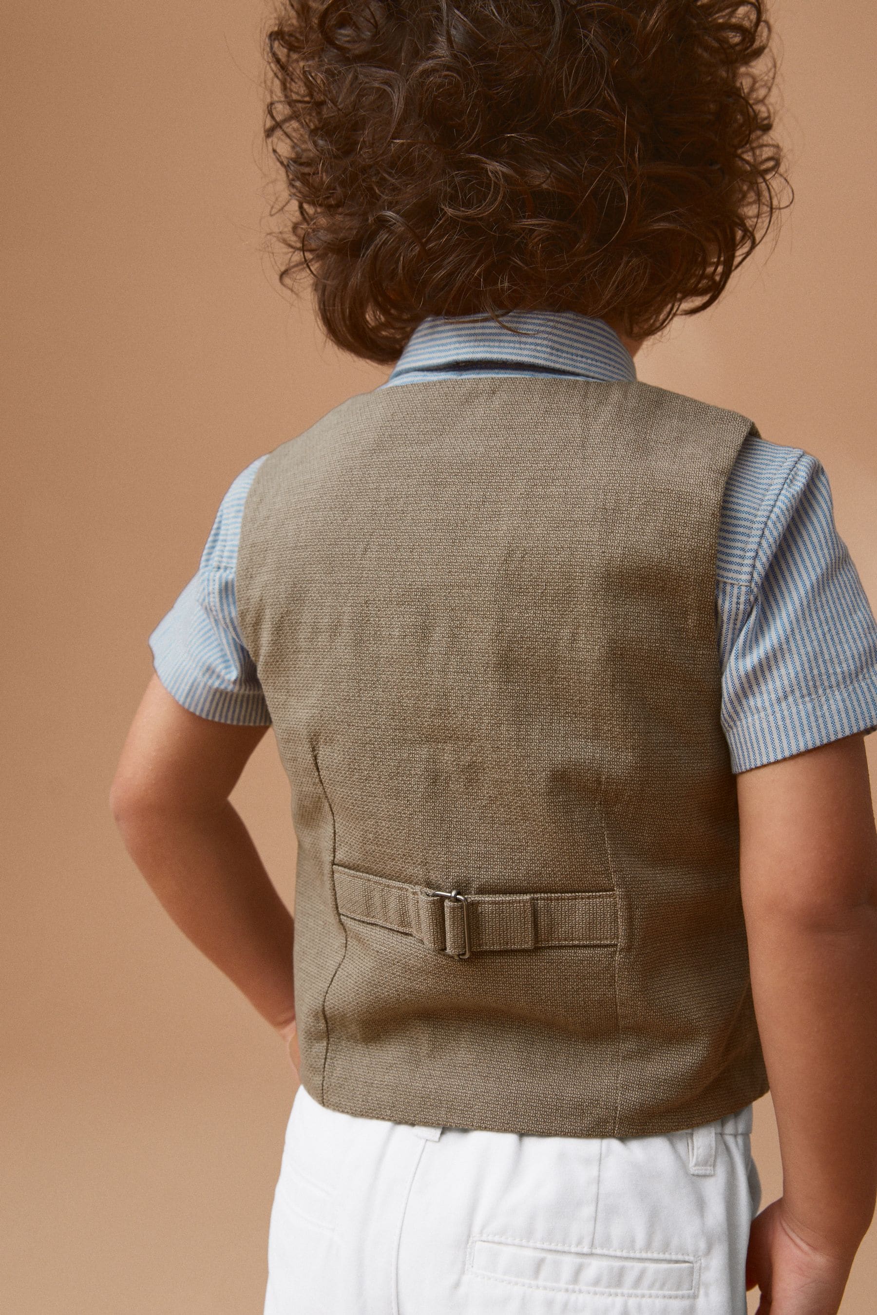 Tan Brown Waistcoat, Shirt, Short & Bow Tie Set (3mths-9yrs)