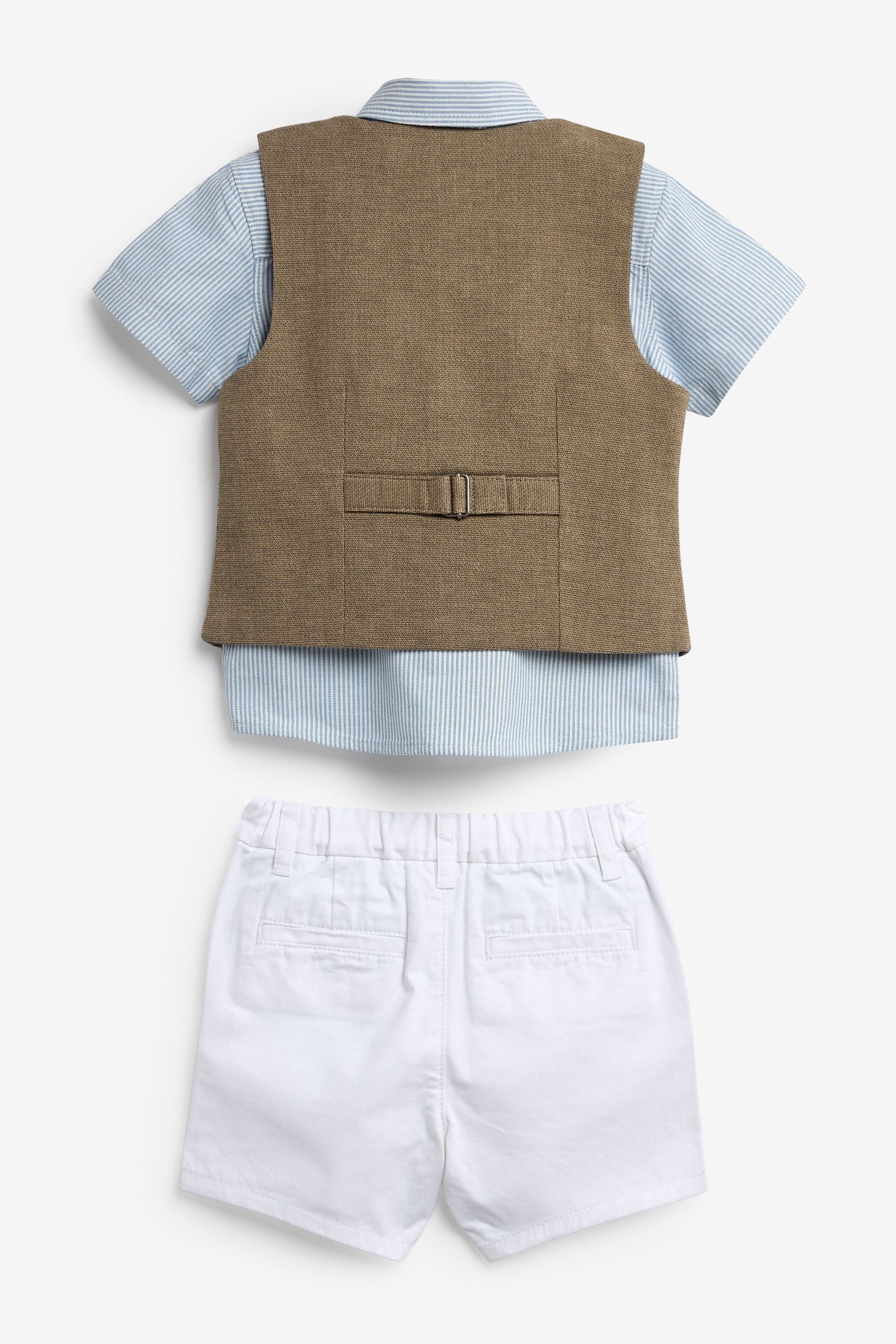 Tan Brown Waistcoat, Shirt, Short & Bow Tie Set (3mths-9yrs)