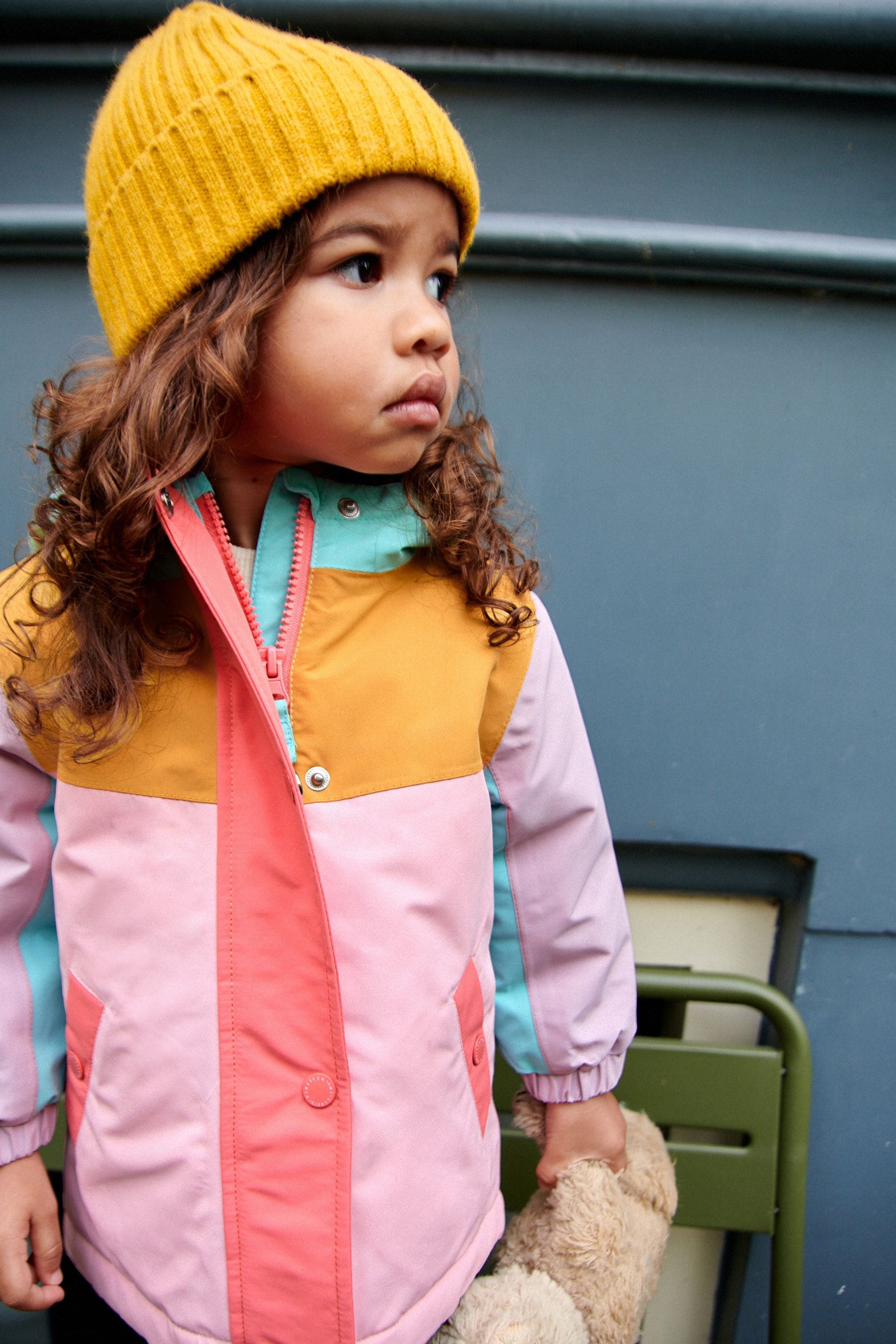 Pink Waterproof Colourblock Jacket (9mths-7yrs)