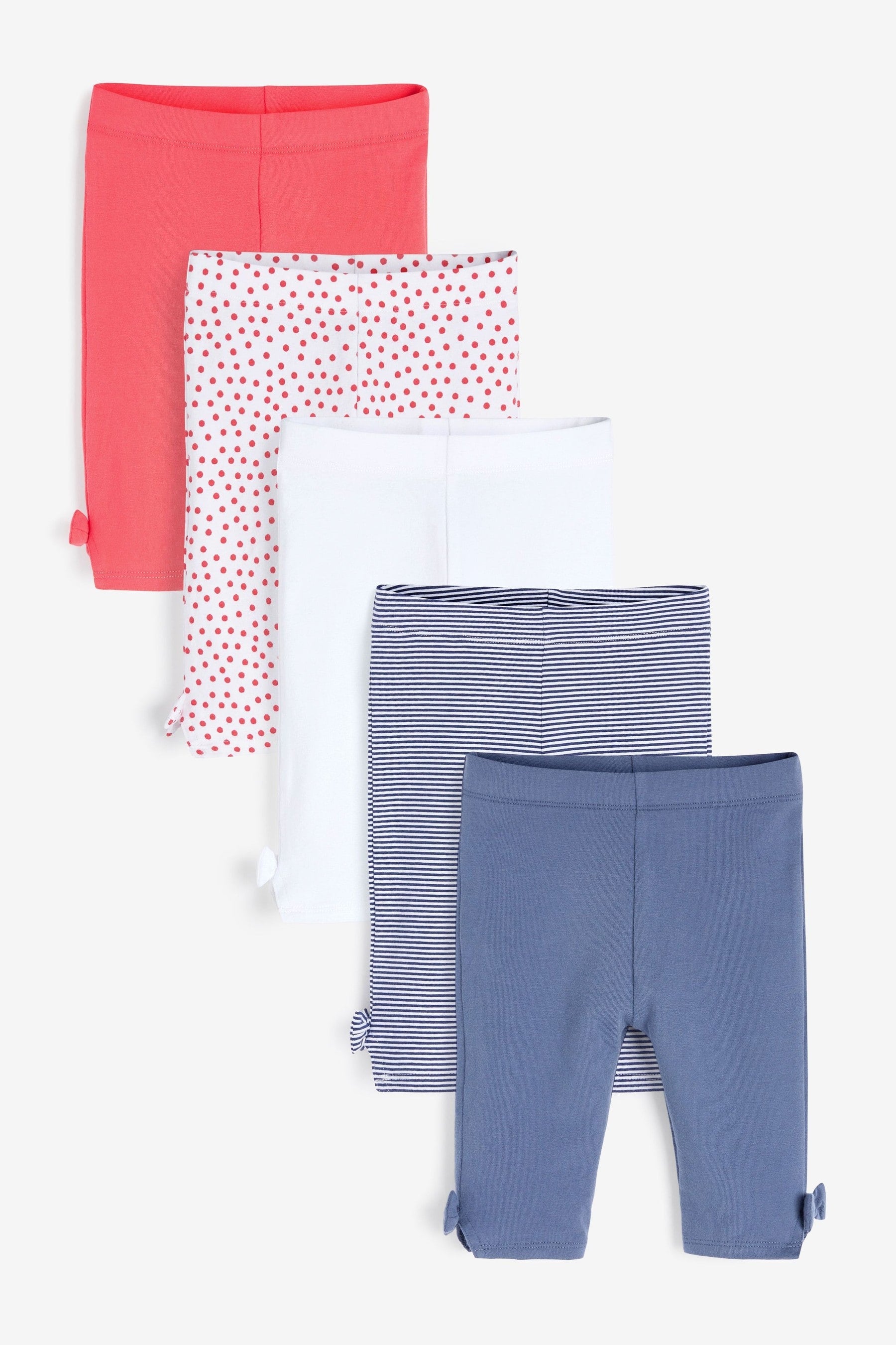 Red/Blue 5 Pack Crop Leggings (3mths-7yrs)