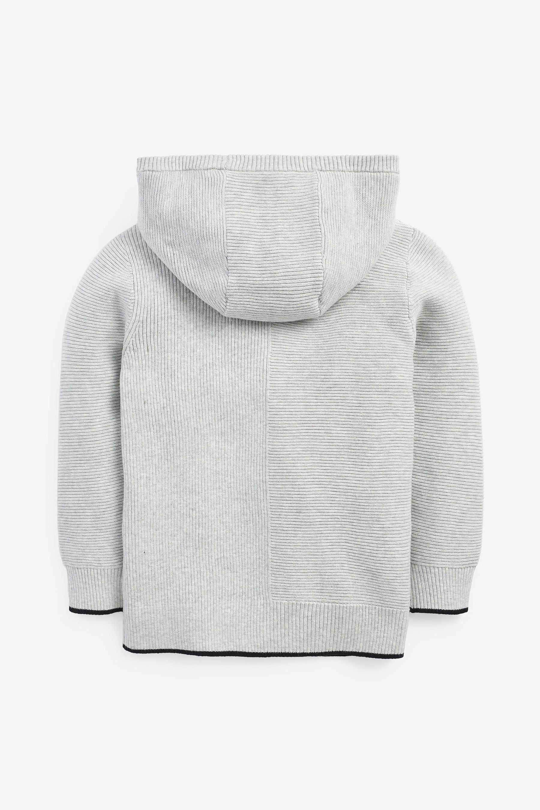 Grey Ripple Knitted Hoodie (3-16yrs)