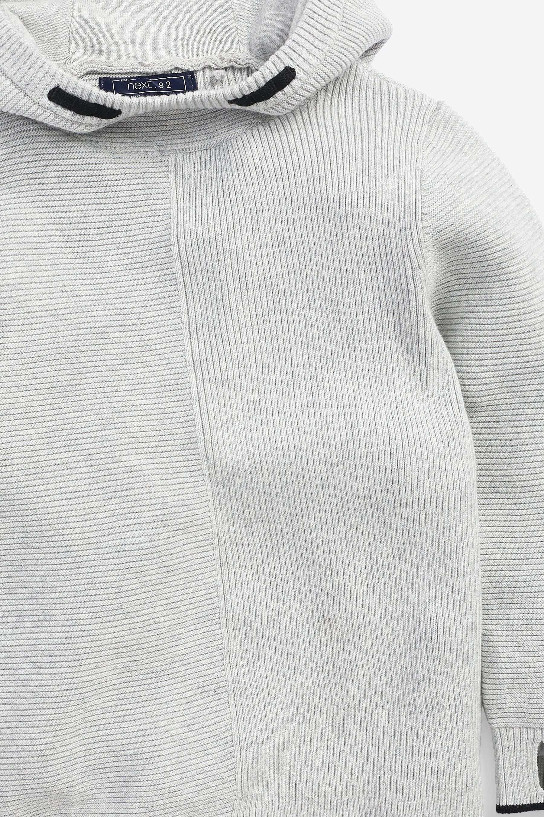 Grey Ripple Knitted Hoodie (3-16yrs)