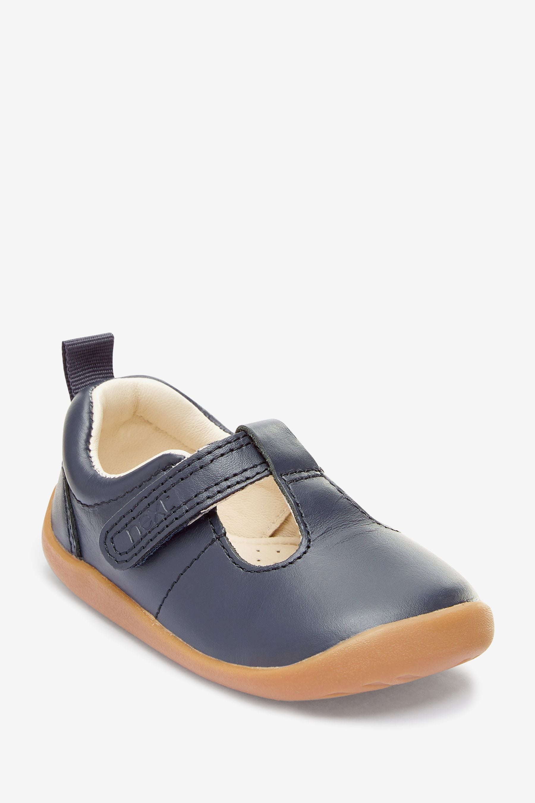 Navy Leather First Walker T-Bar Shoes