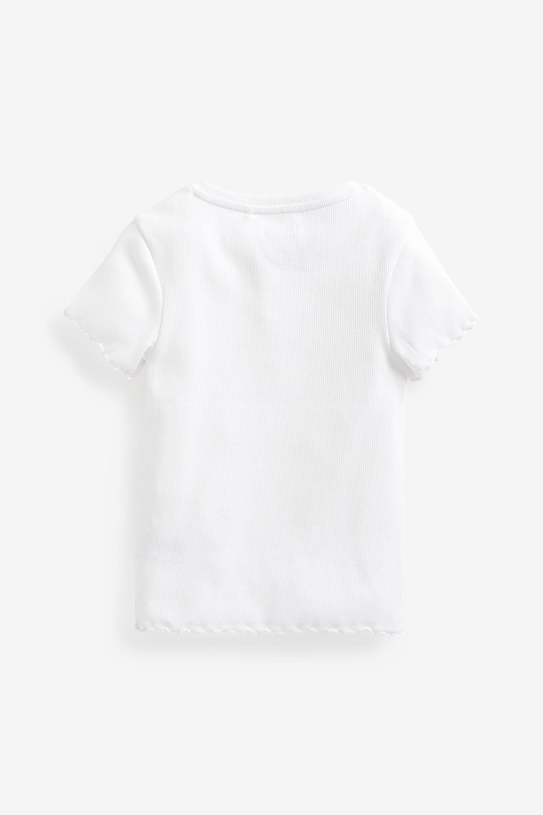 White Ribbed Placket T-Shirt (3-16yrs)