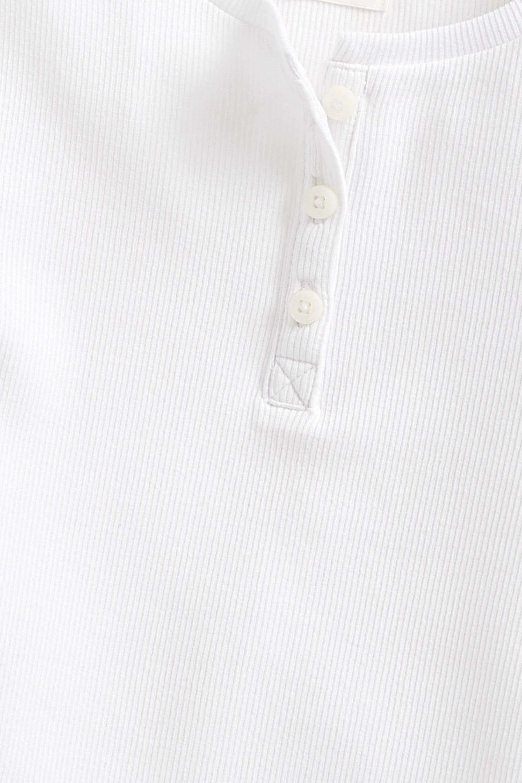 White Ribbed Placket T-Shirt (3-16yrs)