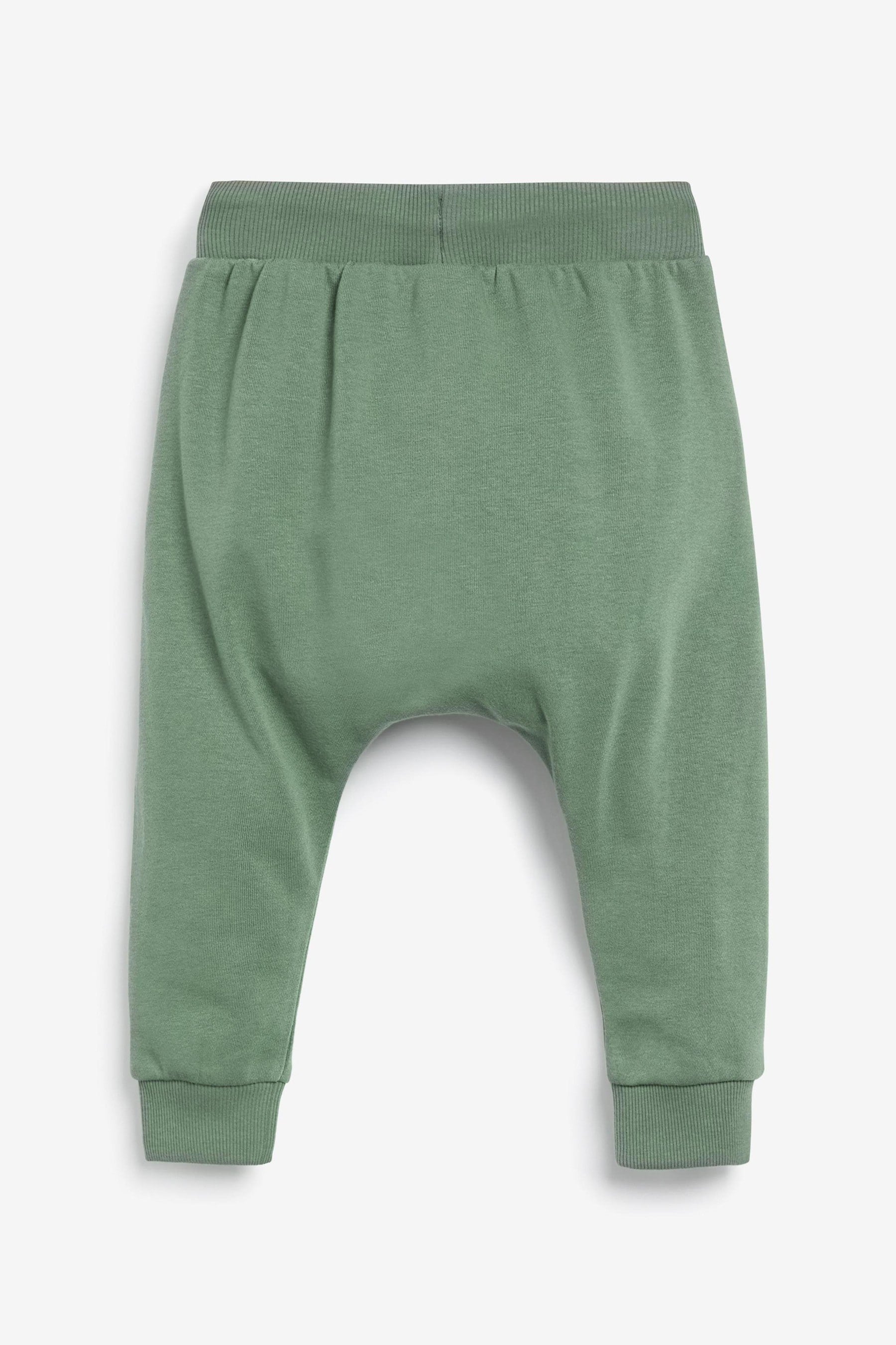 Soft Khaki Green Drop Crotch Joggers (3mths-7yrs)