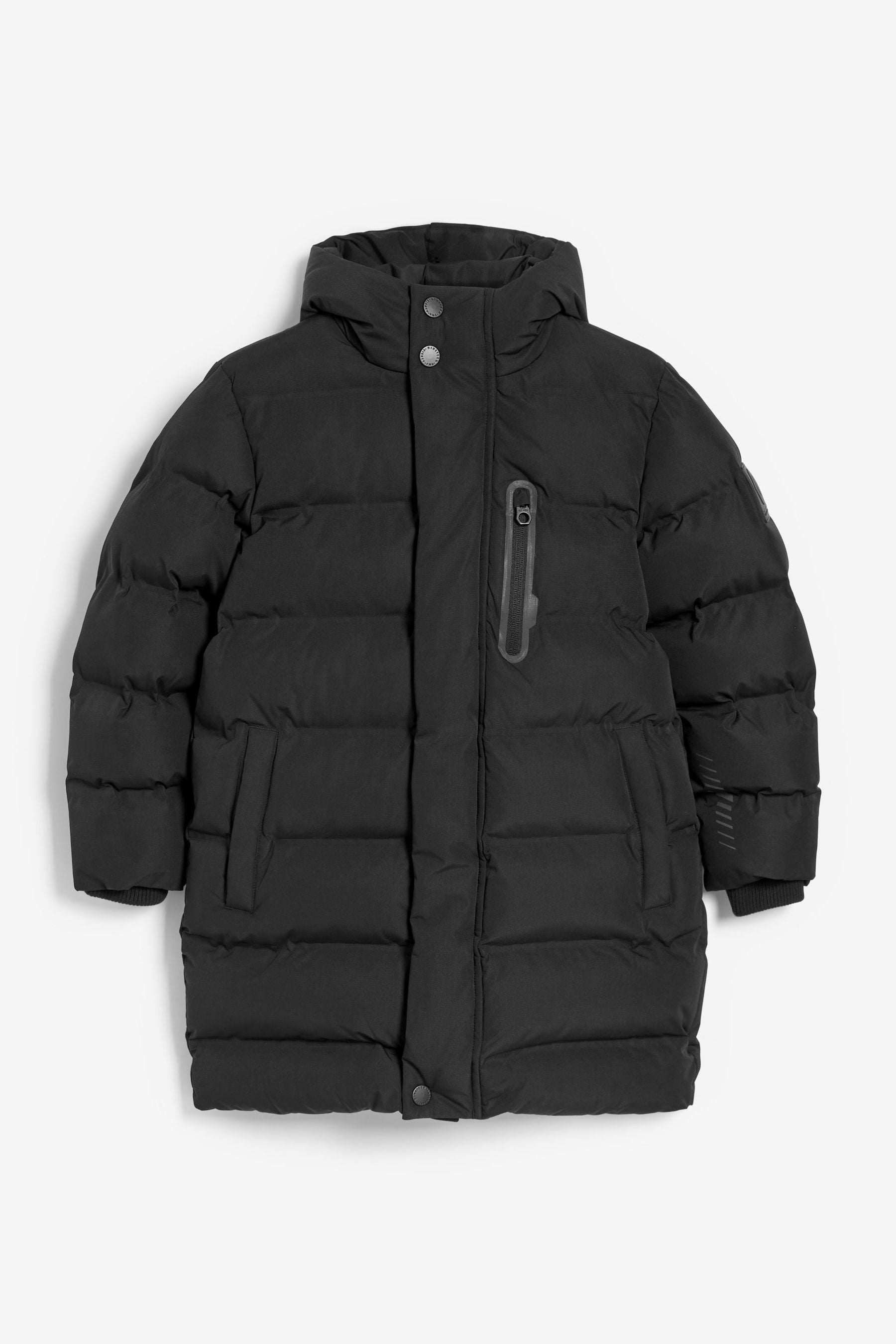 Black Longline Padded Coat (3-17yrs)