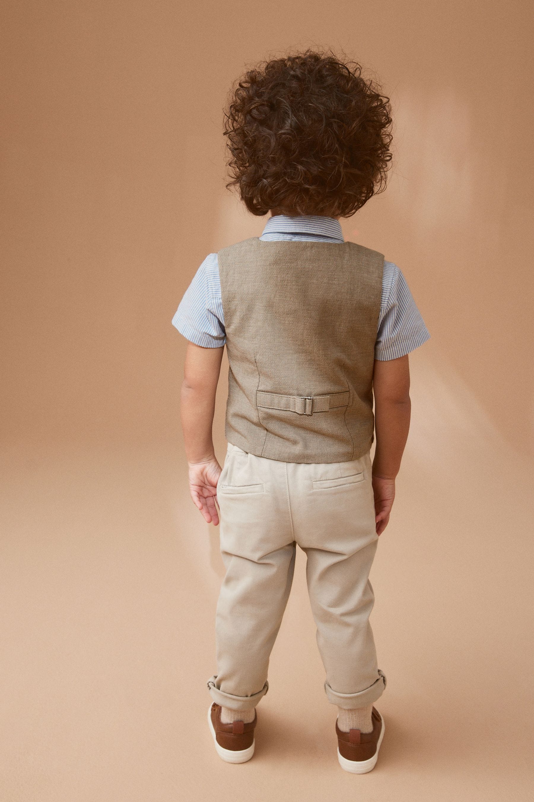 Tan Waistcoat, Shirt and Bow Tie Set (3mths-9yrs)