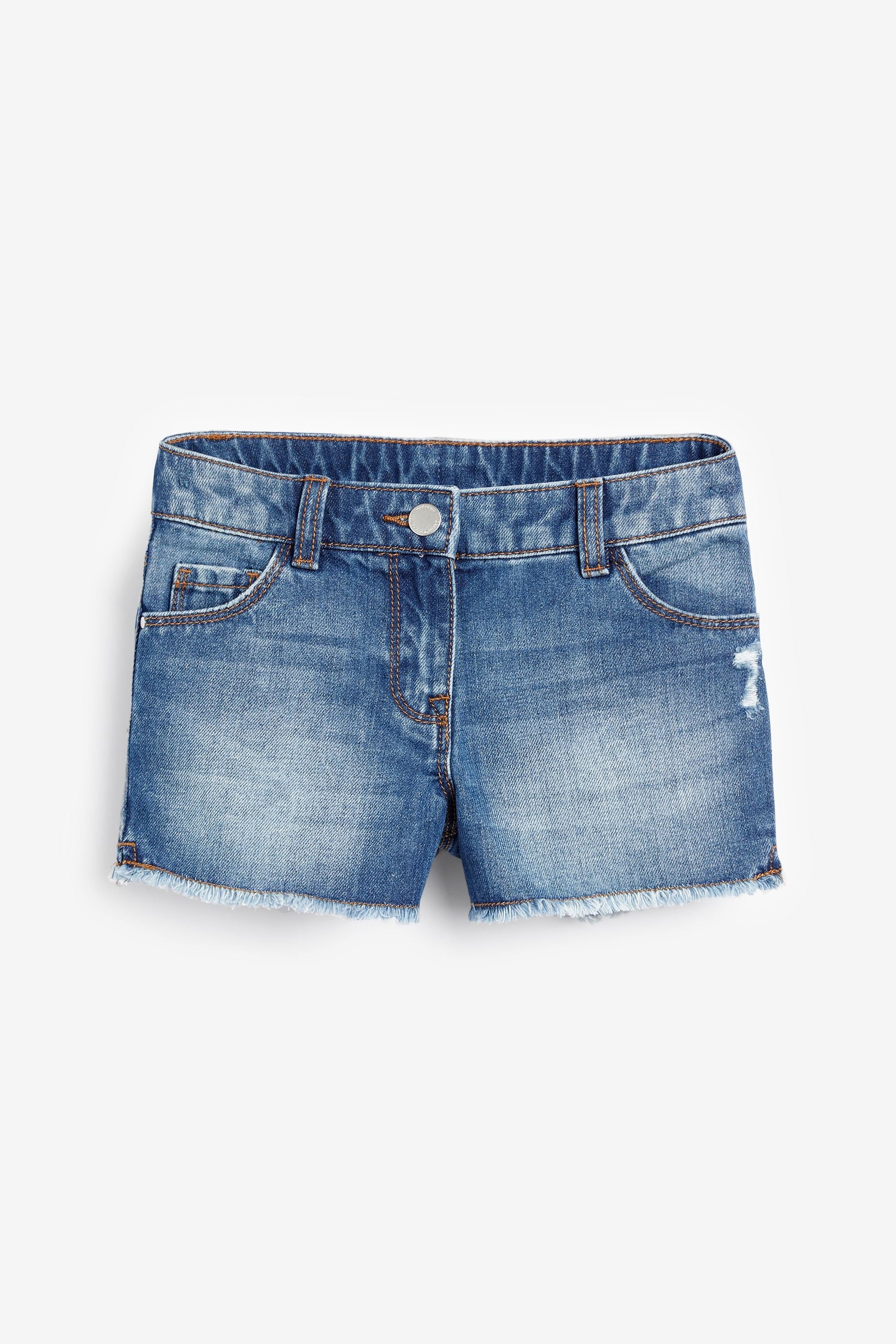 Mid Blue Frayed Hem Denim Shorts (3-16yrs)