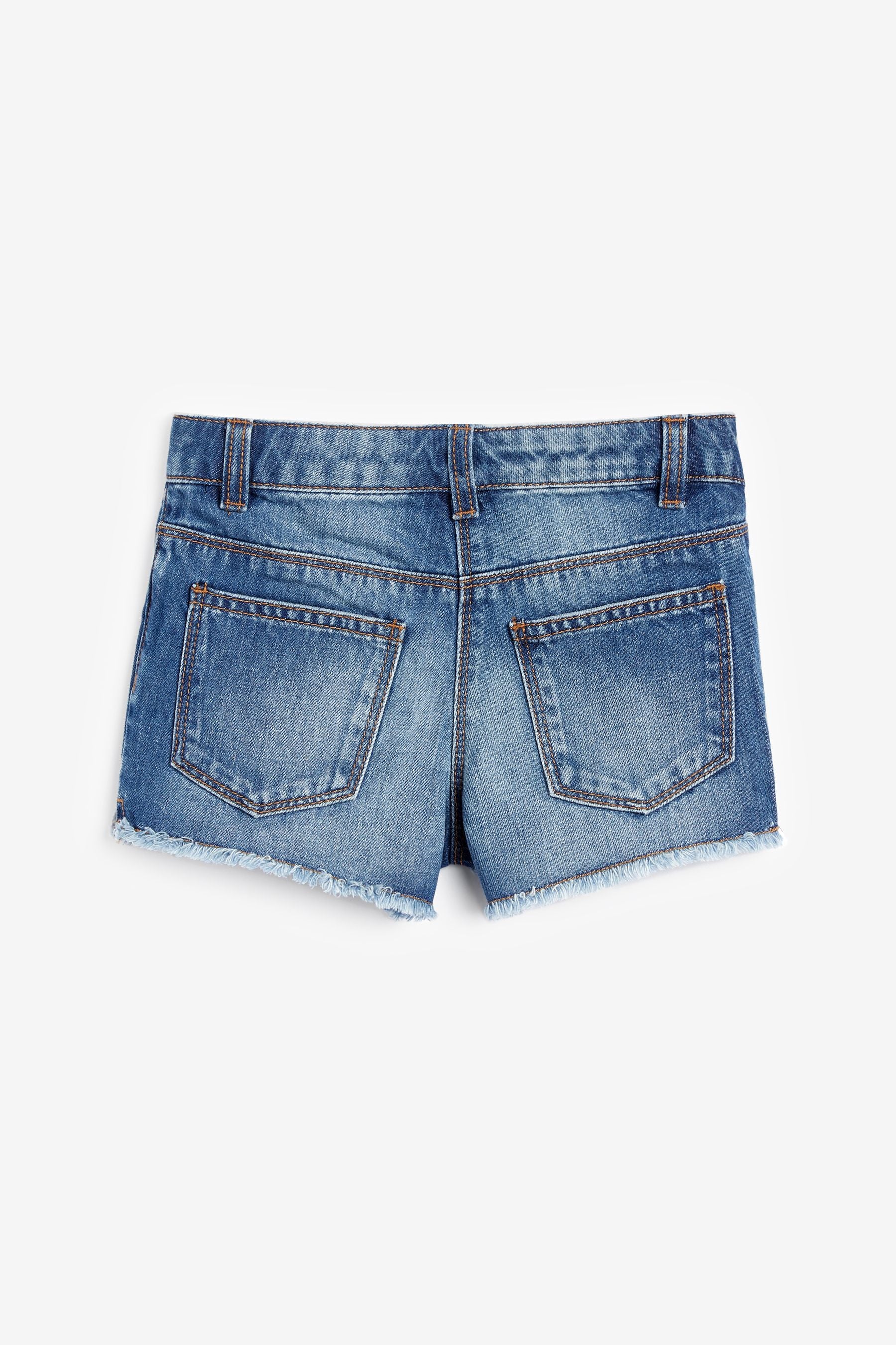 Mid Blue Frayed Hem Denim Shorts (3-16yrs)