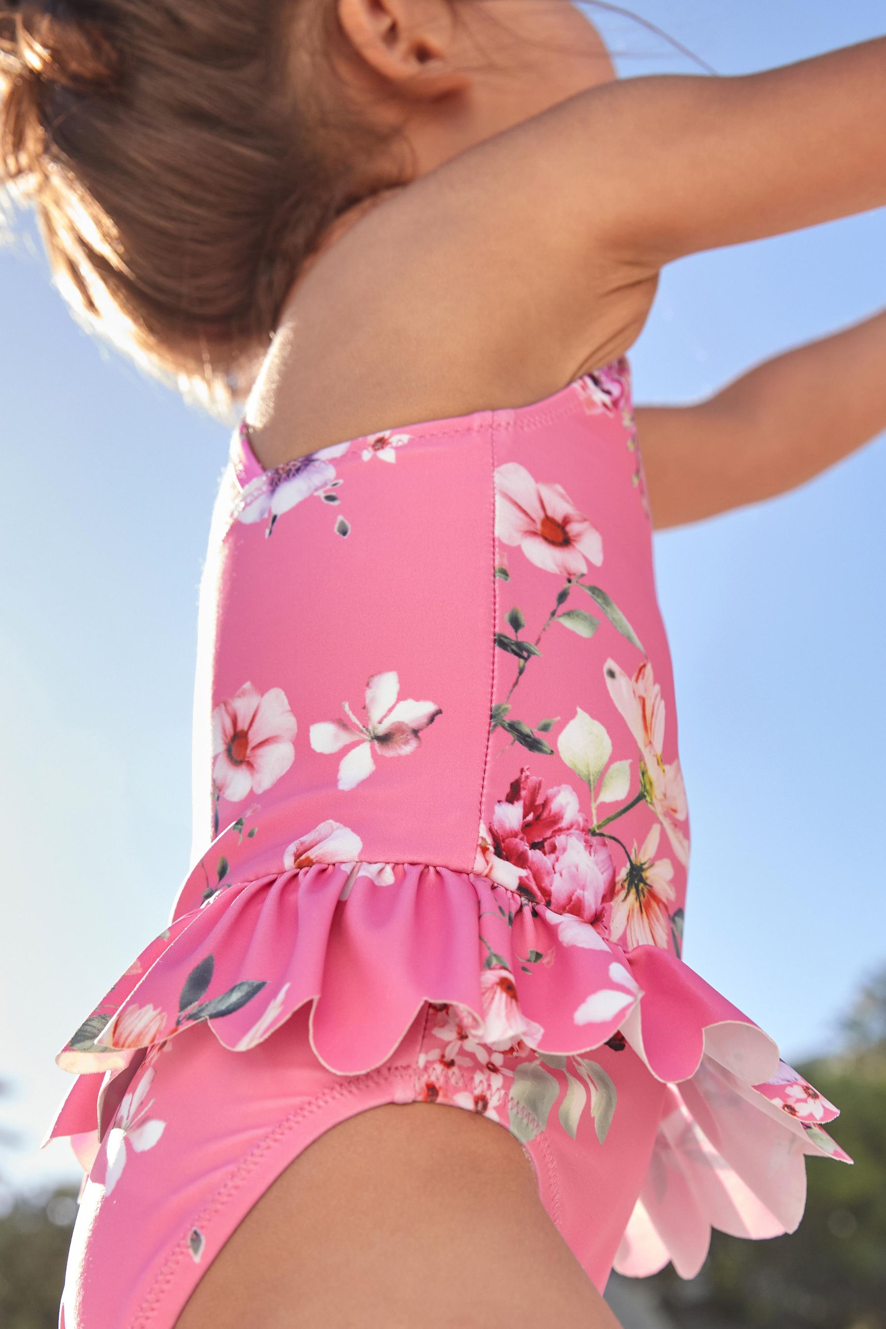 Pink Floral Skirted Swimsuit (3mths-7yrs)