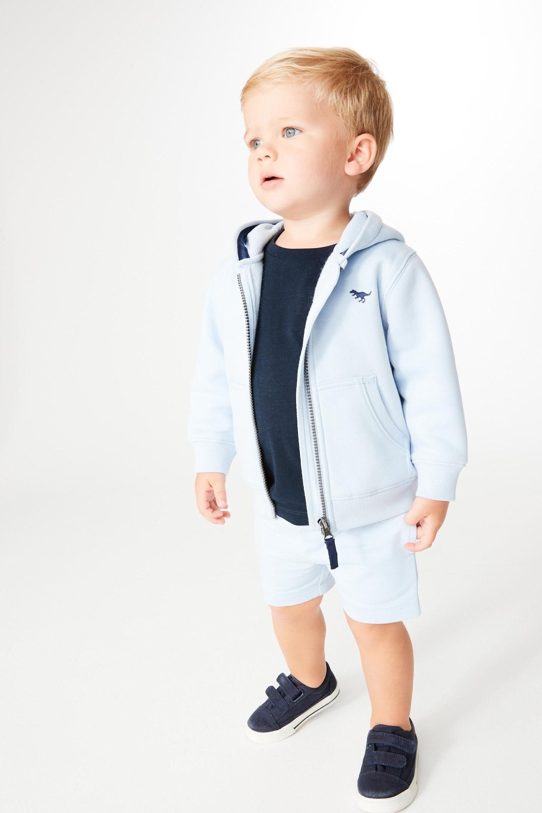 Pale Blue Essential Zip Through Hoodie (3mths-7yrs)