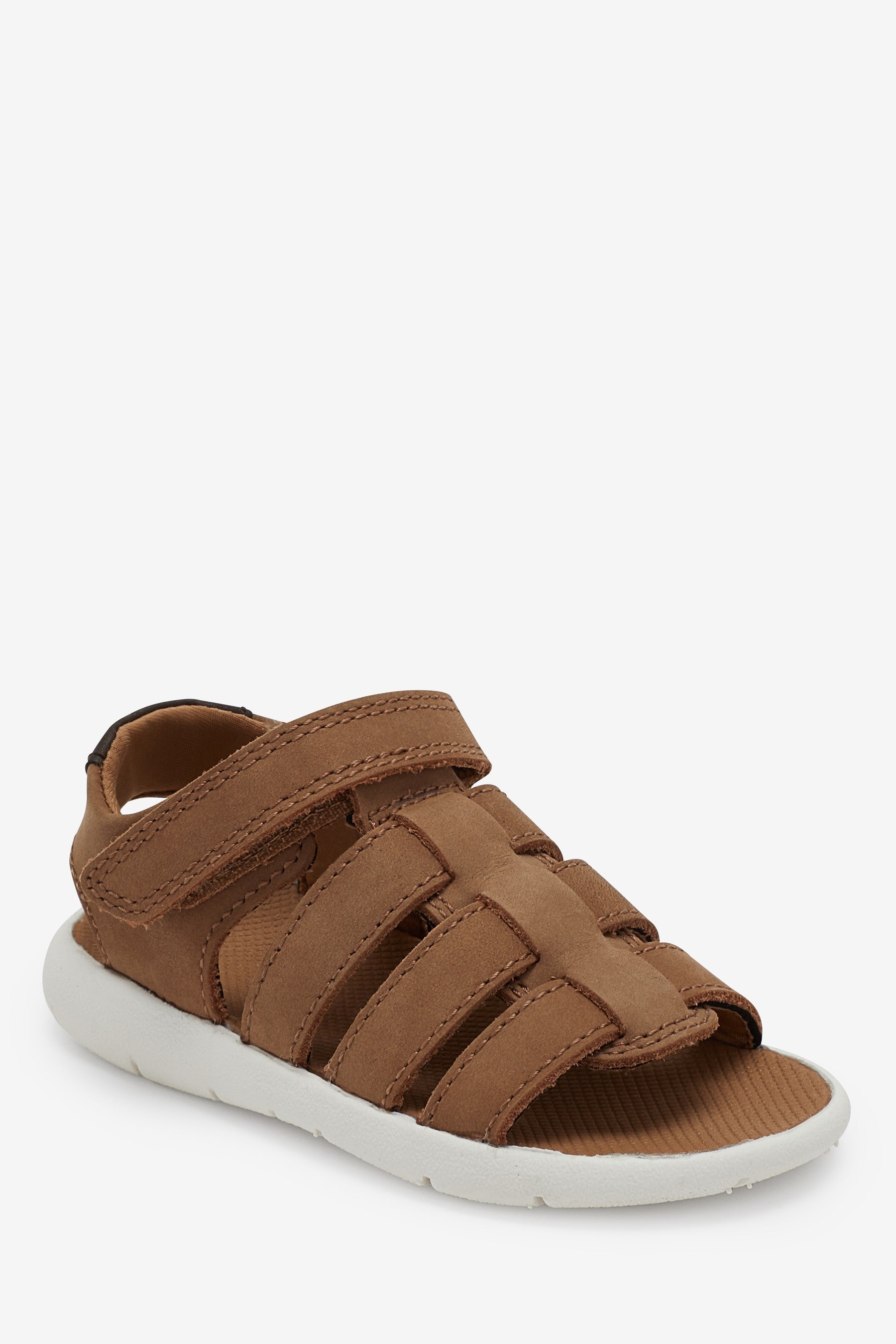 Tan Brown Lightweight Leather Fisherman Sandals