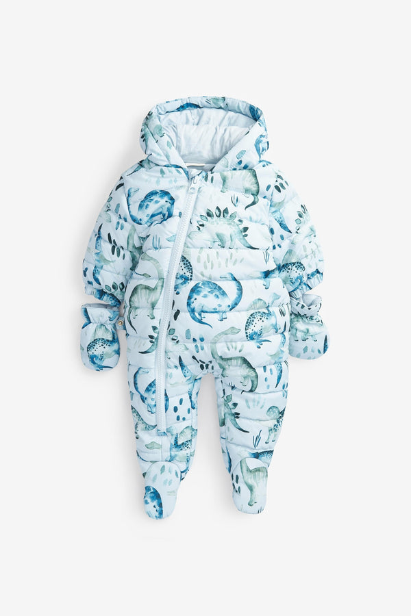 Blue Dinosaur Baby All-In-One Pramsuit (0mths-2yrs)