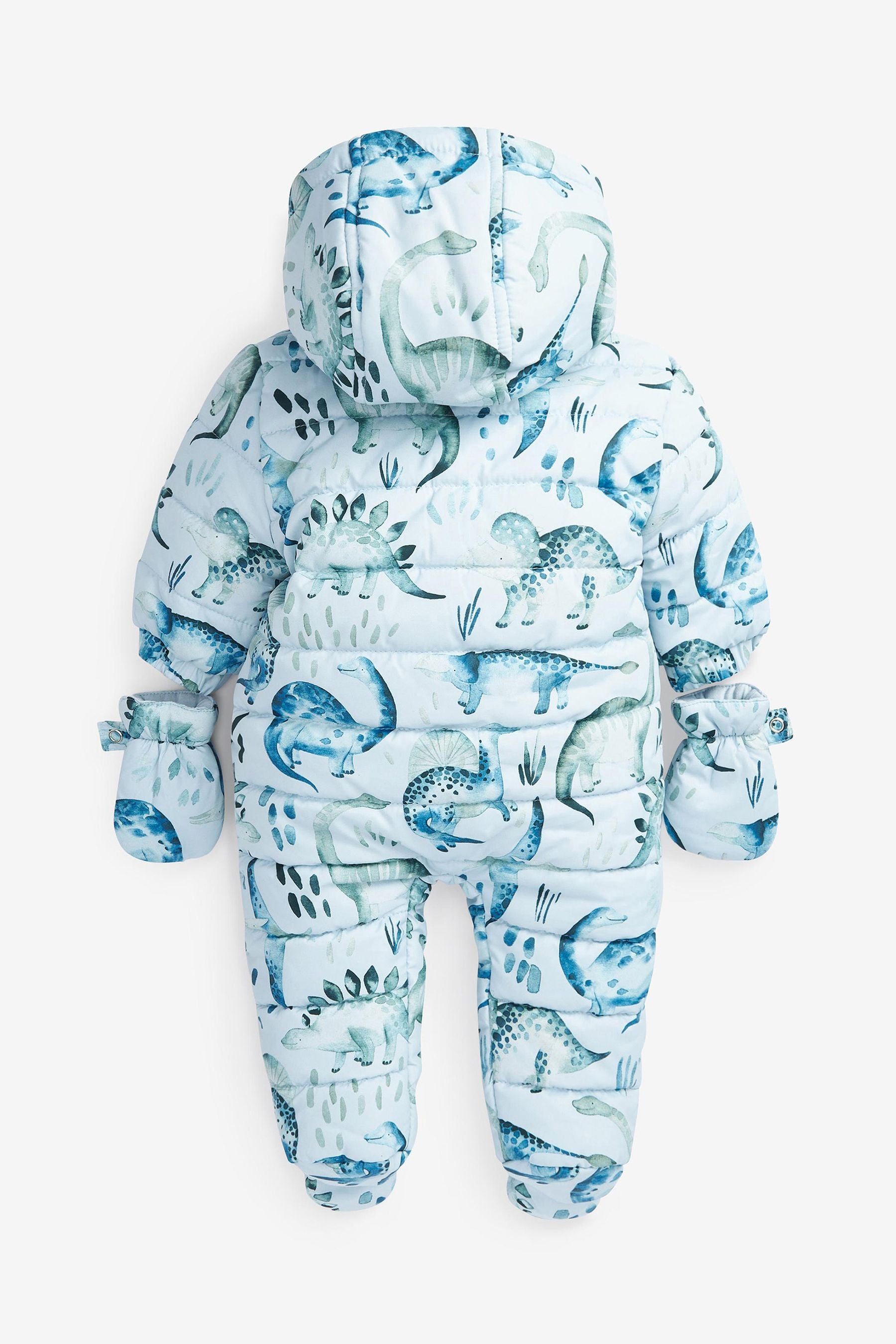 Blue Dinosaur Baby All-In-One Pramsuit (0mths-2yrs)