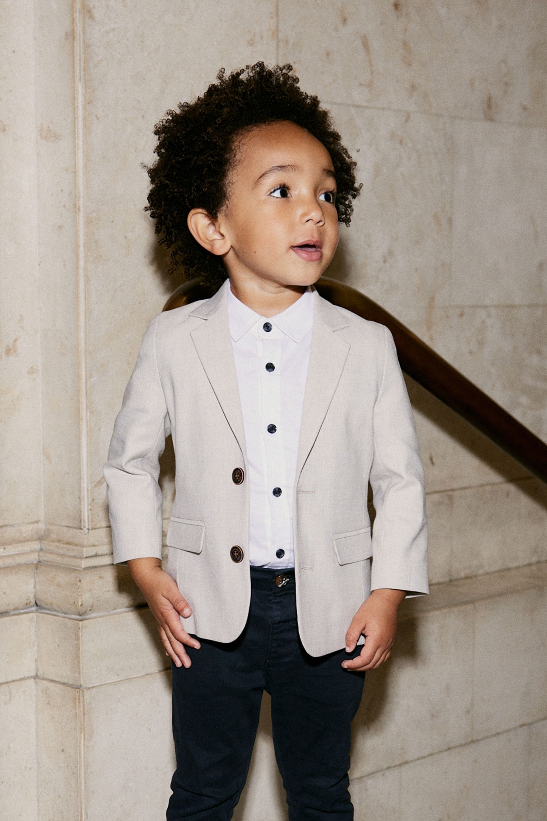 Neutral Blazer With Linen (3mths-9yrs)