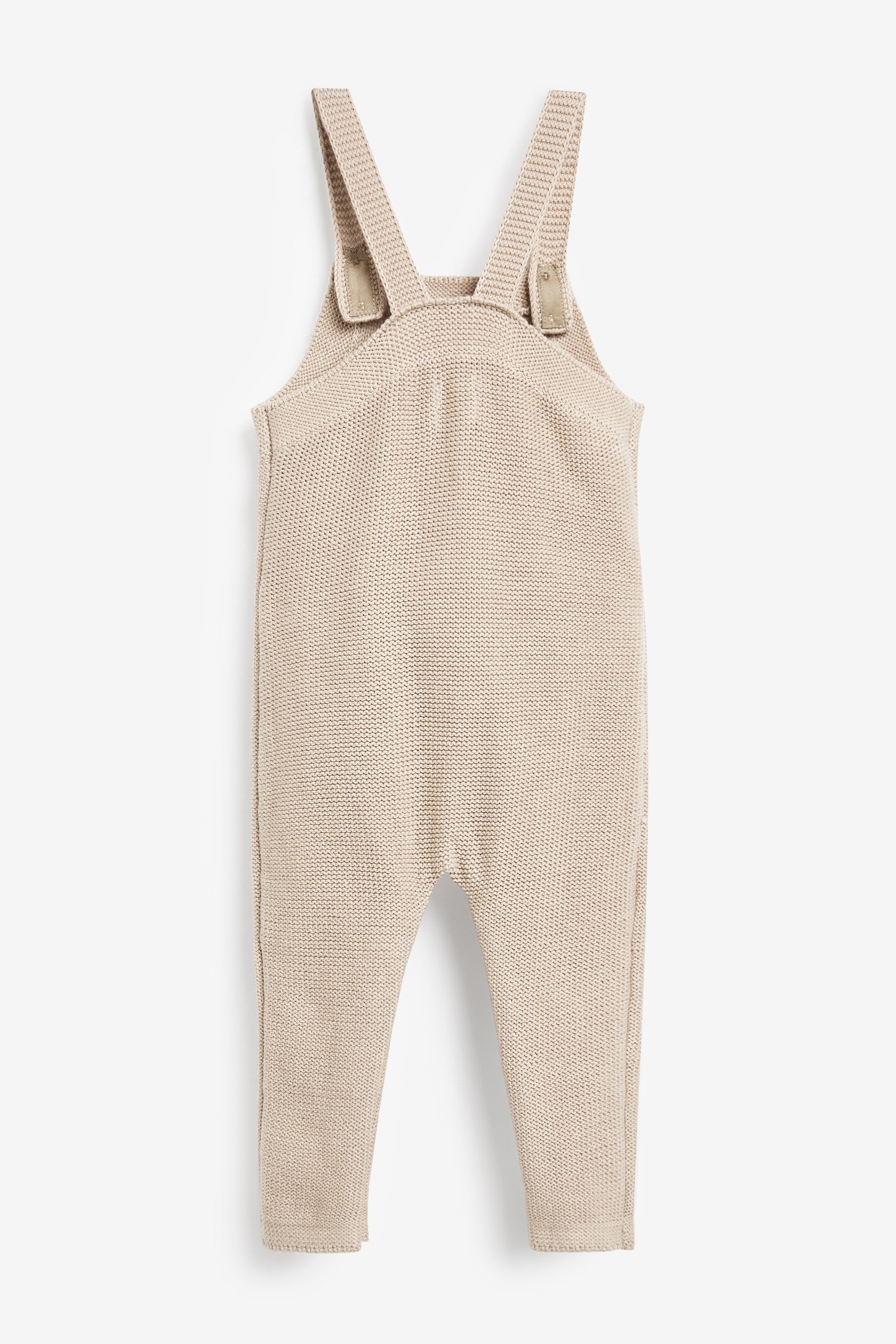 Cream The Little Tailor Cream Fawn Ecru Knitted Dungarees